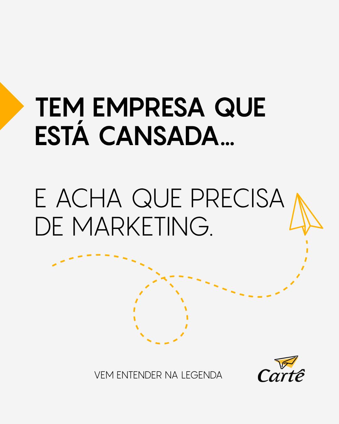 Nem sempre o problema é divulgação.
Às vezes a empresa está cansada porque:
– tudo depende de poucas pessoas
– não existe processo claro
– o negócio cresceu sem organização
– ninguém mais consegue pensar, só resolver urgência
E aí o marketing vira uma tentativa de compensar o caos, mas comunicação nenhuma sustenta um negócio exausto.
Antes de crescer, algumas empresas precisam respirar e ter um plano de voo.
A Cartê é isso, plano de vôo, para o seu negócio.