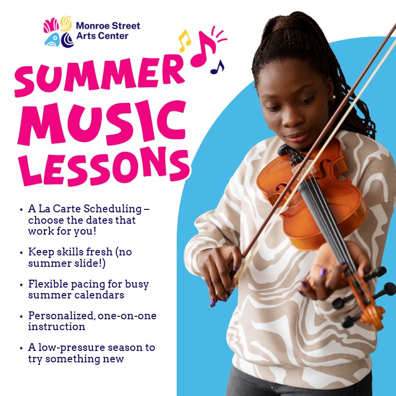 There are so many reasons summer music lessons at MSAC are awesome!
Including priority enrollment in the fall! Register for 4 or more private lessons this summer, and you'll get early access to fall enrollment, a full week before we open registration to the public.
Learn more about summer lessons at monroestreetarts.org/music
.
.
.
#summerlessons #musiclessons #madisonwi #monroestreetartscenter