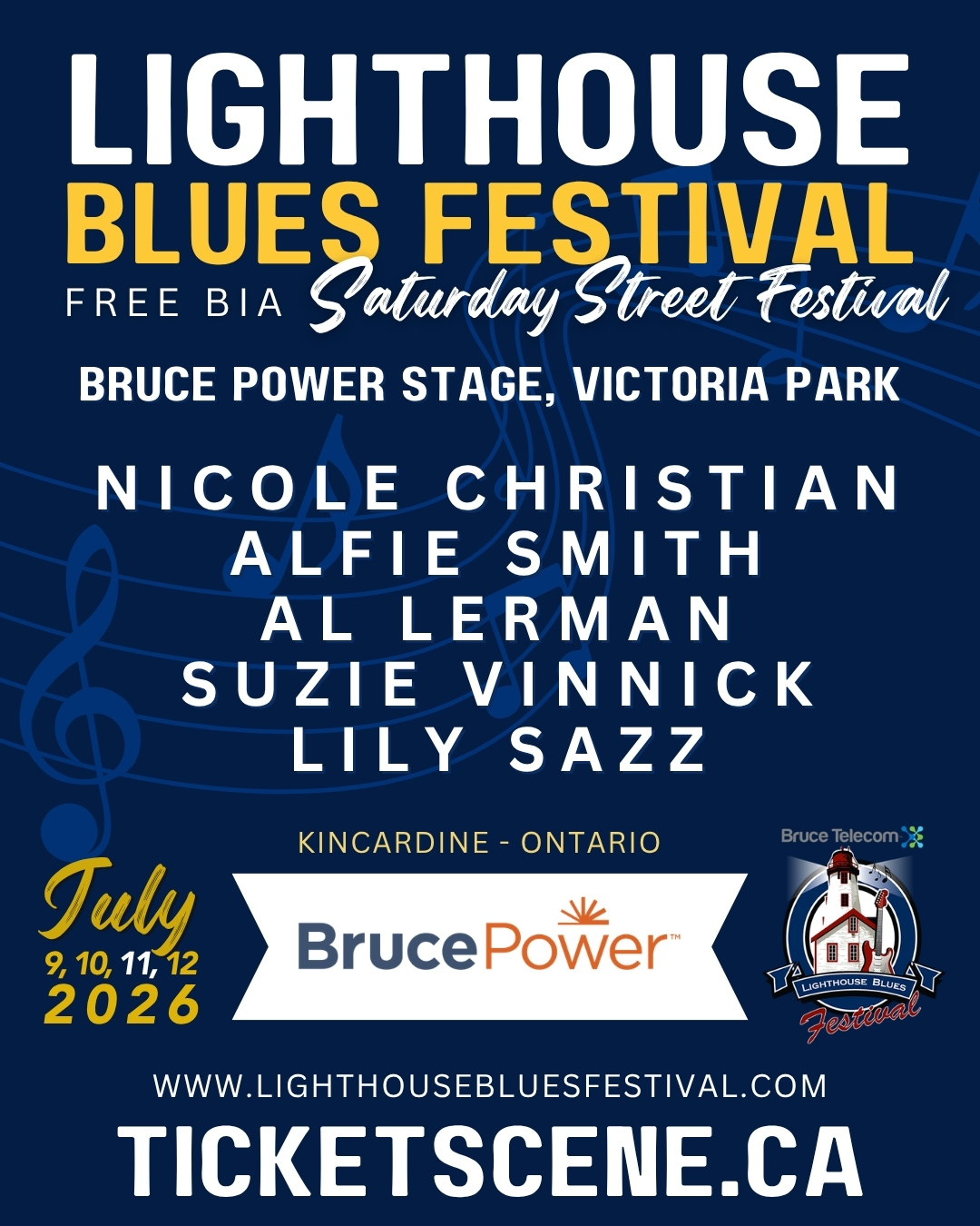 We have 6 performance stages at our free BIA Street Festival on Saturday July 11 afternoon. Lakeside Downtown Kincardine