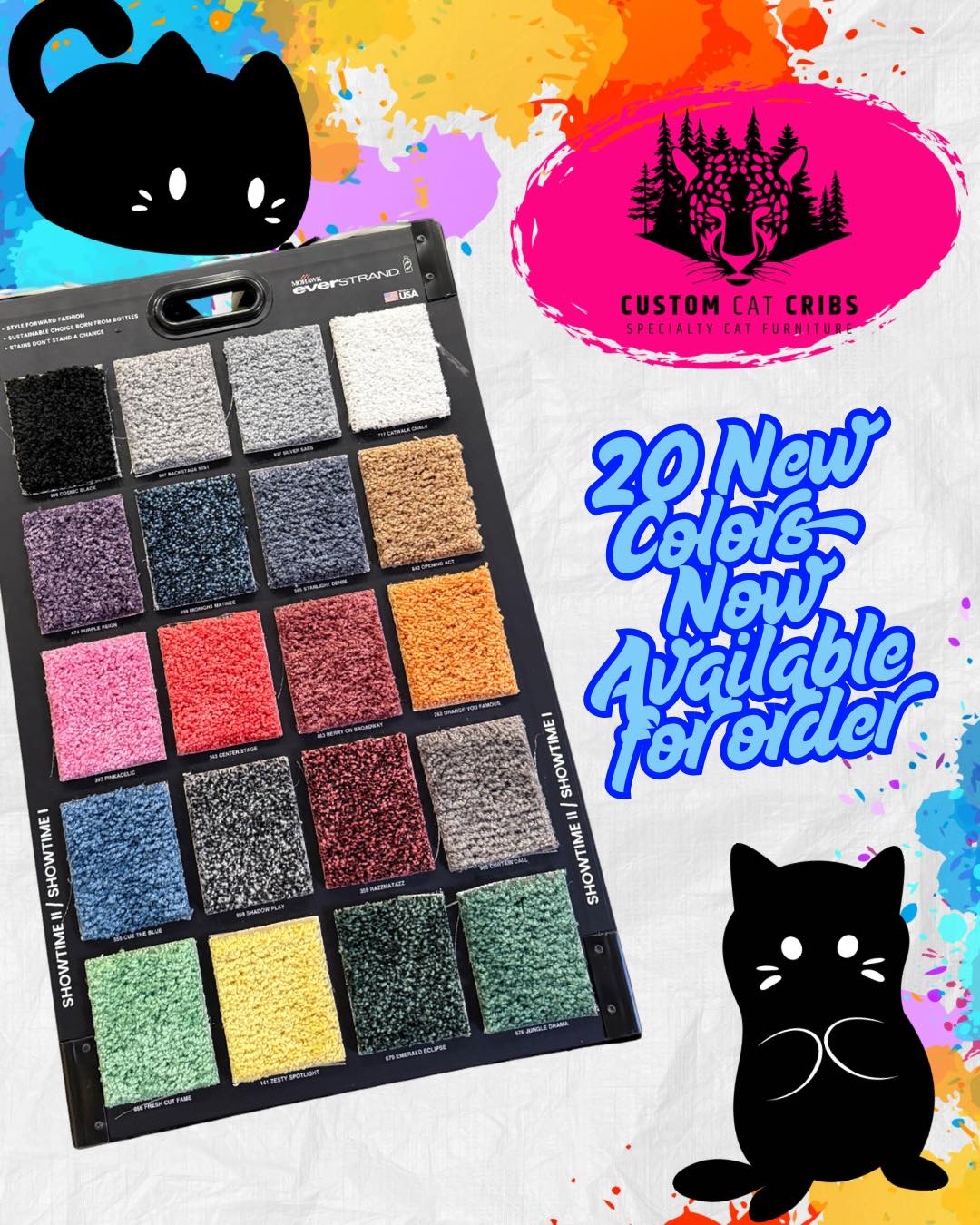 Exciting News!🎨
After years of being limited to earth tones, we finally have a good selection of colors we can order in, most notably black, which people have been asking about for years.
Rolls take about 2 weeks to come in, but I am booking out past then anyway so if you were to order now, it would be here by the time I am ready to make yours.
Very excited to see what cool cribs I can create with these colors!
Message me to discuss
Brad