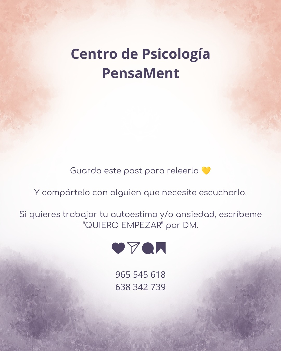 Quererte bien no significa sentirte increíble todos los días.
Significa dejar de tratarte como si fueras insuficiente.
💛 Empezar a hablarte mejor.
💛 Dejar de exigirte tanto.
💛 Aprender a poner límites.
💛 Escucharte más.
Y sí, todo eso también se aprende.
¿Cuál de estos tips necesitas trabajar más ahora mismo? Te leo en comentarios 👇
#pensament #psicologia #centropsicología #cursos #talleres #recursospsicológicos #asesoramiento #tratamiento #terapia #ayuda #alcoy #centropsicologico #psicologiaalcoy #psicologosalcoy #terapia #terapiacognitivoconductual #terapiaonline #bienestaremocional #saludmental #bienestar #inteligenciaemocional #amorpropio #crecimientopersonal #autocuidado #limitessaludables #desarrollopersonal #motivacióndiaria