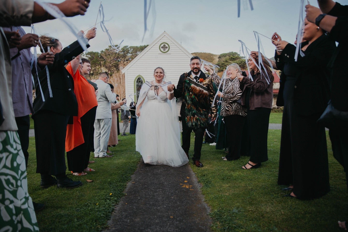 The perfect way to finish the ceremony, surrounded by friends and family. π