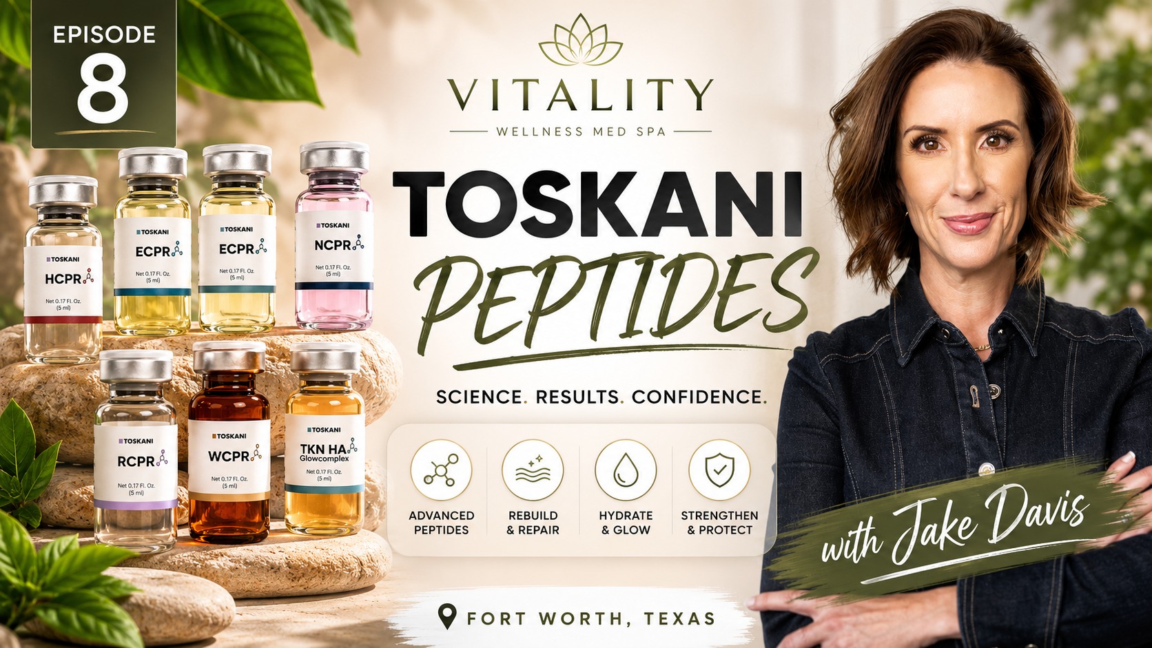 𝗡𝗘𝗪 𝗣𝗢𝗗𝗖𝗔𝗦𝗧!! 💥 You are in for some BIG NEWS! Jake Davis, from TOSKANI, sat down with us to share all the science and regenerative aesthetics news about TOSKANI peptides, PDRN Salmon facial and all the cutting edge skin treatments! Jake and Sherry discussed skincare procedures that are MIND-BLOWING and some that are simply just hype. We're so excited to bring TOSKANI to our patients who are dying to try PDRN and the endless possible skincare treatments for all skin types!
𝗖𝗹𝗶𝗰𝗸 𝘁𝗼 𝗪𝗮𝘁𝗰𝗵: https://youtu.be/PJnLIV2fUEQ
𝗕𝗼𝗼𝗸 𝗛𝗲𝗿𝗲: https://vitalitywellness.myaestheticrecord.com/online-booking/h/OF8yNjI1Nl92ZXJ0aWNhbHM=
#VitalityWellness #fortworth #medspa #TOSKANI #RegenerativeAesthetics