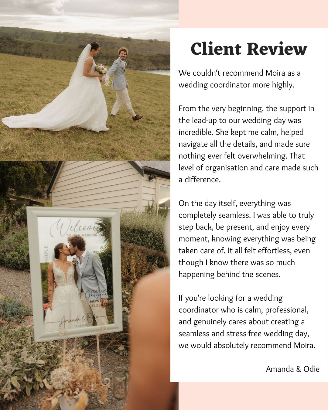 It was such a pleasure working with Amanda & Odie 💍
Together we worked through all the details - big and small - to create a truly exceptional day.
Their stunning wedding was beautifully captured by @sallyannephotography
#ClientLove #reviews #weddingplanner #weddingfun #realweddings #christchurchweddings #weddingplanningchristchurch #idoforyou