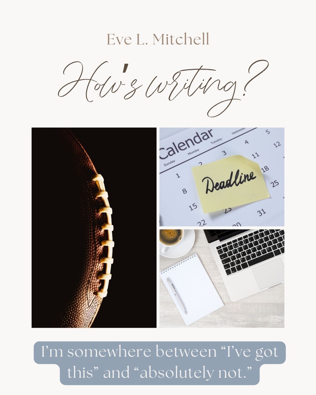 𝙃𝙚𝙮 𝙀𝙫𝙚, 𝙝𝙤𝙬'𝙨 𝙩𝙝𝙚 𝙬𝙧𝙞𝙩𝙞𝙣𝙜 𝙜𝙤𝙞𝙣𝙜?
The coffee is basically on a constant drip for me at the moment. The deadline is fast approaching, I've forgotten what the outside world looks like and I've been talking to fictional characters that I'm now starting to believe are real... But how are you all doing? lol
#authorlife #writersofinstagram #evelmitchell #evelmitchellsbooks #romancebooks