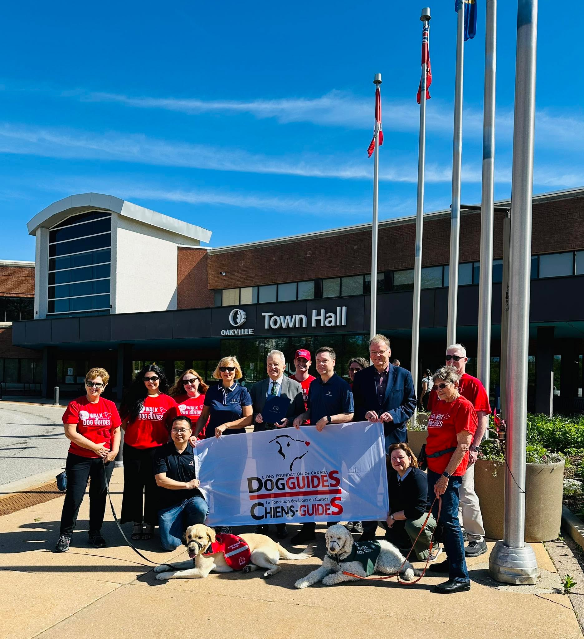 Honoured to join the @@Lions Foundation of Canada Dog Guides flag raising at Town Hall today. Proud to recognize the incredible work they do supporting Canadians with guide dogs and service dogs that change lives every day. Thank you to all the volunteers, trainers, donors, and supporters who make this important mission possible. ππ Mayor Rob Burton Janet Haslett-TheallJeff KnollTom Adams Councillor Natalia Lishchyna