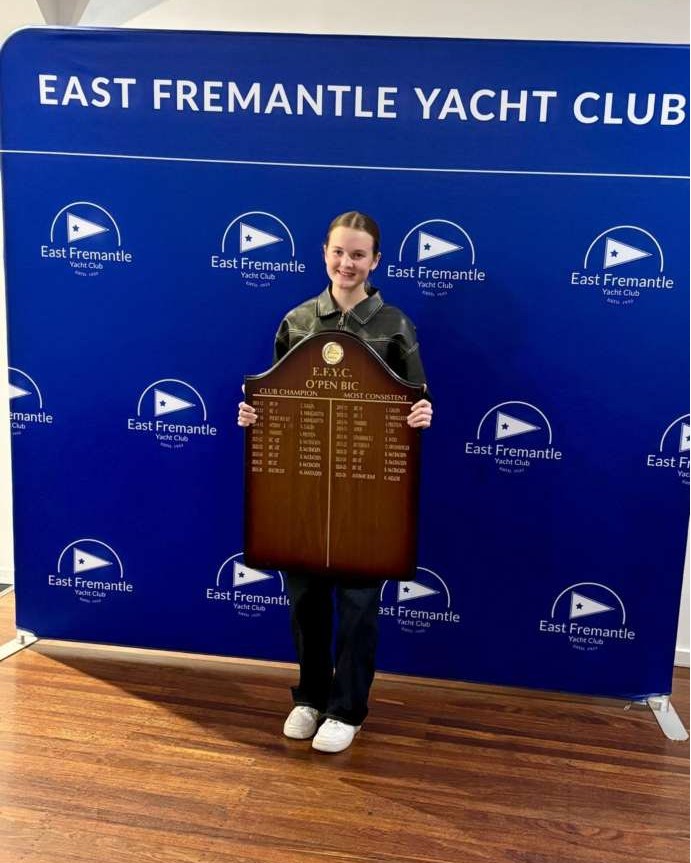 Double Delight for Mia!
Mia was recently rewarded after an excellent 2025/26 summer season with not just one but two awards!
🔵East Fremantle Yacht Club - Open Skiff Gold Fleet Club Champion
🔵Mandurah Offshore Fishing & Sailing Club - Spirit of Sailing Award
Congratulations Mia on an outstanding season.
@mofsc
@eastfremantleyachtclub