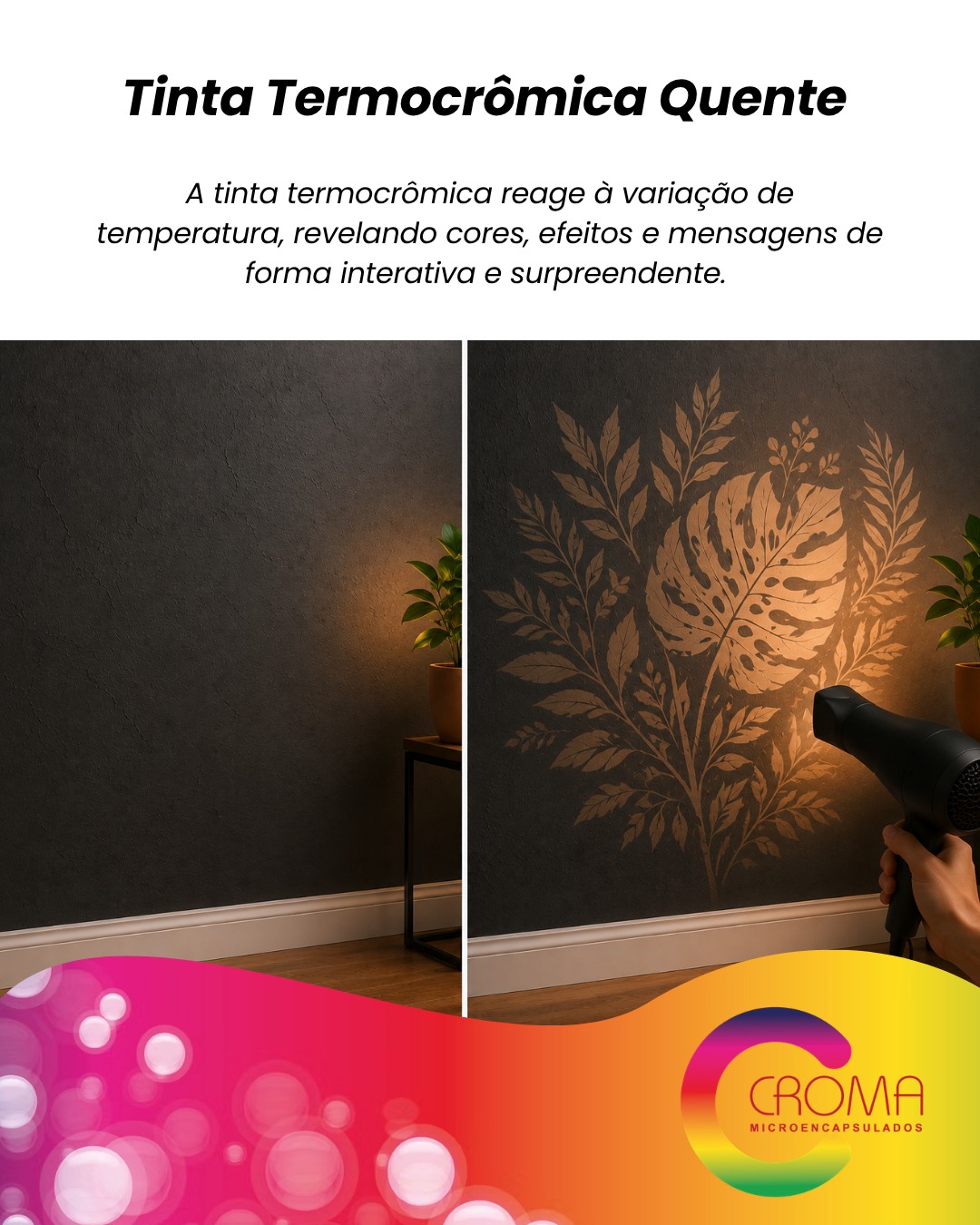 🔥 Impressos que mudam de cor com a temperatura? Sim, isso existe.
A tinta termocrômica reage à variação de temperatura, revelando cores, efeitos e mensagens de forma interativa e surpreendente. 🌡️✨
Quando exposta ao calor ou ao frio, a tinta altera sua aparência temporariamente, criando uma experiência visual inovadora para embalagens, brindes, rótulos e materiais promocionais.
Disponível nas versões:
• Base água
• UV
• Vinílica
• PU
Pode ser aplicada em diferentes superfícies como:
📄 Papel
👕 Tecidos
🧱 Paredes
🪵 Pisos e outras superfícies especiais
🎨 Grande variedade de tonalidades disponíveis
🌡️ Faixas de ativação entre 25°C e 65°C
⭐ As temperaturas mais utilizadas são 31°C e 33°C
🎨 Possibilidade de mistura entre cores e efeitos personalizados
O preto é a única tonalidade capaz de cobrir totalmente o impresso antes da ativação da temperatura. 👀
💡 Tecnologia que transforma temperatura em interação, impacto visual e experiência sensorial.