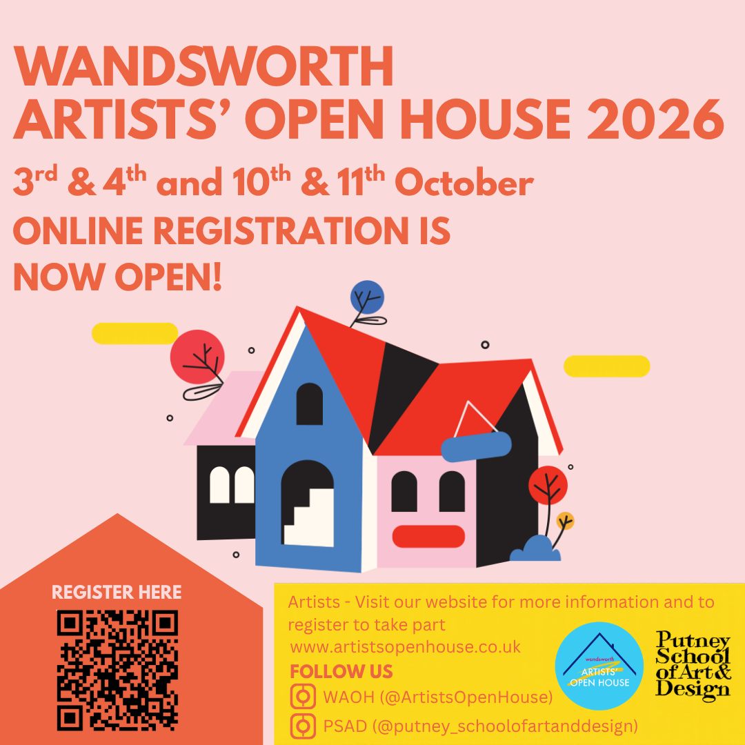 WAOH 2026 - UPDATE!!
We are excited to announce that, after Putney School of Art & Design heard that Wandsworth Artists’ Open House would not go ahead as a borough-wide event this year due to lack of funding, they, with support from Enable and Lynn from Sprout Arts, came up with a plan to coordinate a smaller-scale non-digital 2026 event!
As this has been picked up later than usual, we will not be updating the WAOH website or social media with individual artists’ information, posts or interactive maps this year. Event information will be uploaded with a link to the PSAD registration form & site etc. PSAD will produce the four printed trail maps covering the 4 different wards - Balham, Wandsworth & Battersea, Putney, Southfields, Furzedown & Tooting.
PSAD will promote all participating artists and makers through a centralised campaign they will manage so all artists will need to publicise their own events digitally. Artists will still be able to invite Instagram collaborations with @ArtistsOpenHouse and these will be accepted.
As a result of the event being mostly paper-based, the fees have been reduced compared with previous years but as this will not cover the costs and there is no external funding, PSAD have very generously agreed to cover all remaining associated costs, including staffing time, marketing, design and print costs!
We are so grateful to PSAD for taking this vital project on especially so late in the day. Anyone thinking about becoming a Friend of PSAD, please do!
Registeror online via the link below and in bio, or use the QR code on the poster.
Deadline for Registration is 15th June 2026.
https://form.jotform.com/261412331699054
Fees for registration:
£60 for 1 x Artist at the venue, £100 - 2 x Artists at the venue, £140 - 3 x Artists at the Venue, £175 - 4 x Artists at the Venue, £200 - 5 x Artists at the Venue
For venues hosting 5+ artists, or for any queries relating to WAOH, please contact psad@enablelc.org and include ‘WAOH’ in the subject line.
#WAOH2026 #WandsworthArtistsOpenHouse #PutneySchoollofArtandDesign #PSAD