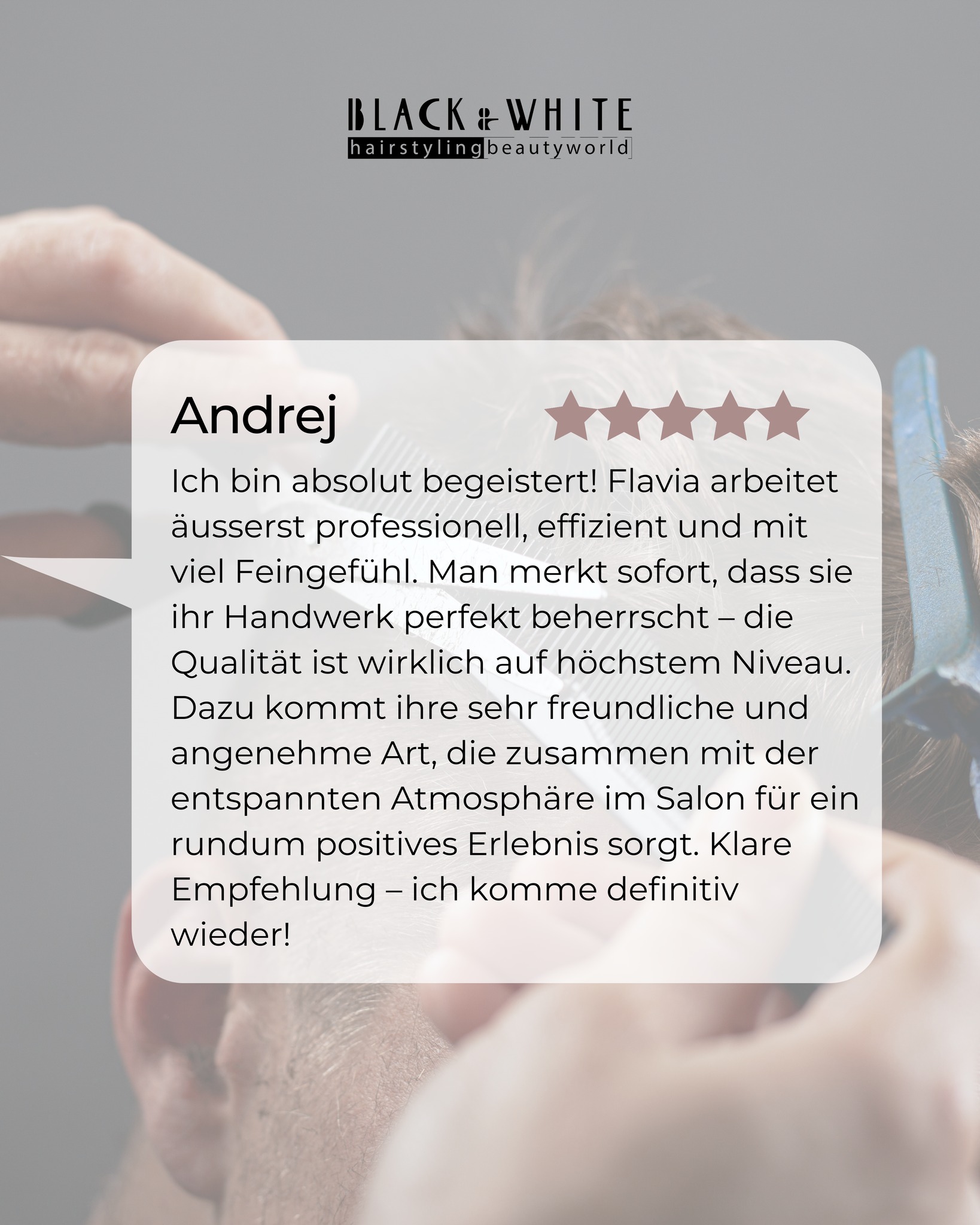 Echte Stimmen. Echte Ergebnisse.
„Ich bin absolut begeistert…“ genau dafür stehen wir. Präzision, Feingefühl und ein Ergebnis, das nicht nur gut aussieht, sondern sich auch so anfühlt.
Bei uns geht es nicht nur um Haare, sondern um das gesamte Erlebnis. Vom ersten Moment bis zum finalen Look.
Danke Andrej für Dein Vertrauen 🤍
Bereit für Deinen Termin? Buche jetzt über unsere Website.
#blackandwhitehairstyling #zürich