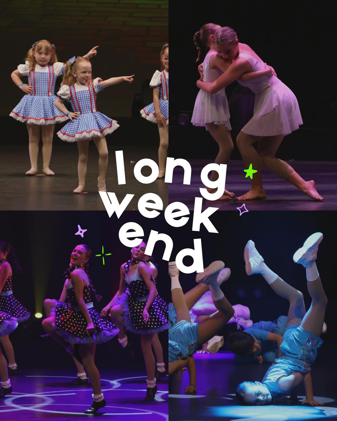 No classes Monday! 🌟
Wishing all our dance families a fun and relaxing long weekend — see you back in class on Tuesday 💜