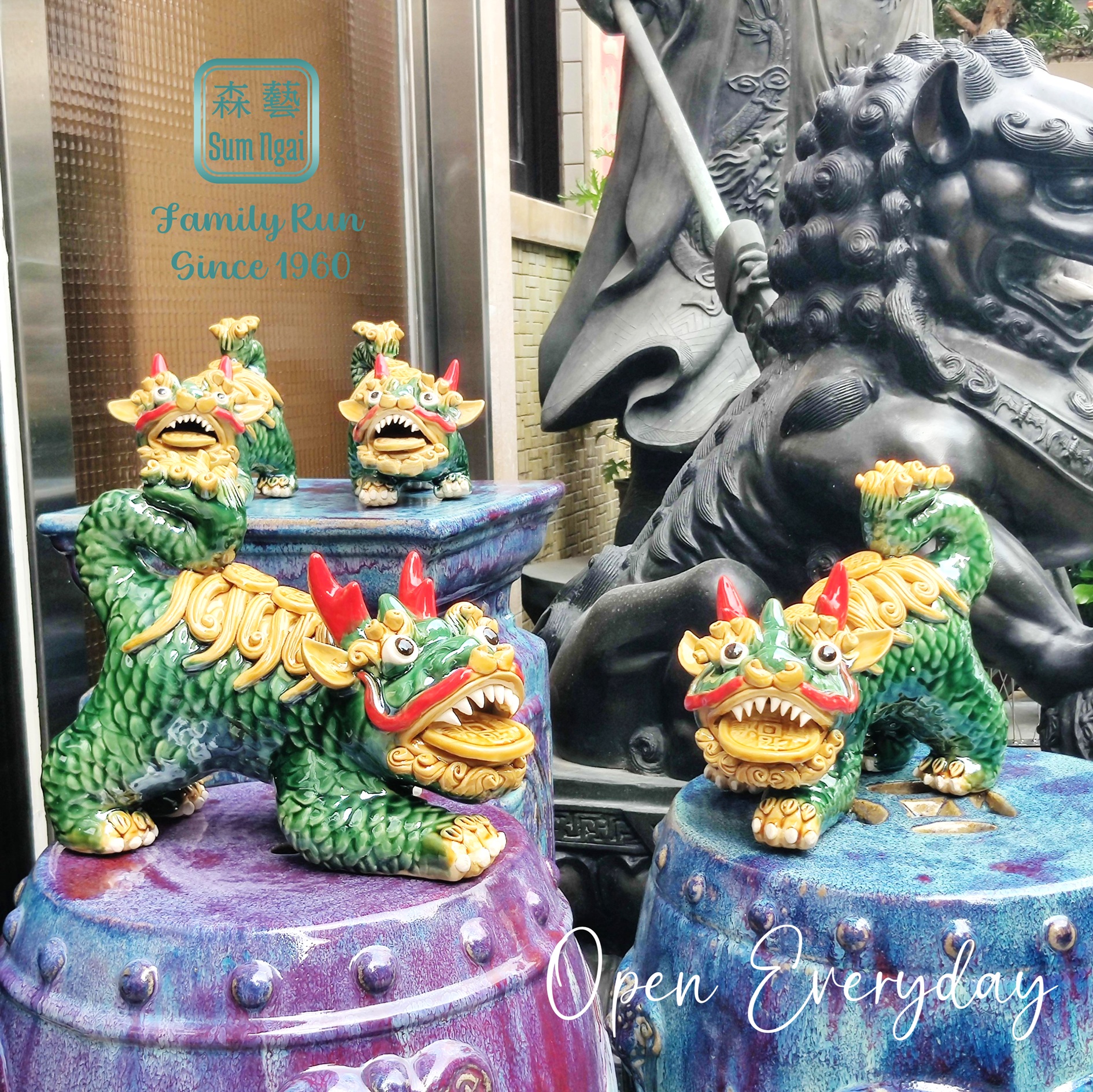 Colourful Fortune Chinese Unicorn 🐉Welcoming Joy, Luck, and Prosperity Everyday.
📍Discover unique finds - Visit us today.
⭐Holiday & Sunday 11-4 | Mon-Sat 10-5
🚗 Free parking on premises.
🚆MTR - Kam Sheung Rd Stn (8-minute walk)
#SumNgai #FamilyRun #Since1960 #DragonDecor #ChineseArt #AsianAntiques #CeramicDragon #LuckyDragon #HongKongStyle #HomeDecor #VintageDecor #ColorfulArt #OrientalDecor #DragonCollection #HandcraftedArt #EverydayLuck #KamTin #ArtCollector #TraditionalCraft #StatementPiece