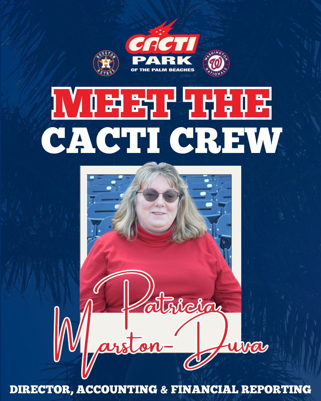 Meet Patricia! Our savvy Director of Accounting & Financial Reporting has been with us for over a year and half, and we couldn't imagine the ballpark without her.
🏠 Hometown: Bayshore, Long Island, NY
🏟 Best Part of the Job: Managing the inflow and outflow of information and finances. She enjoys creating structure that allows for quick and seamless reconciliation.
⚾ Highlight of 2026 Spring Training: One of our game day staff members stepped in as a receptionist, helping keep day-to-day operations running smoothly. Great work, Kathy!
💭 Favorite Memory at CACTI Park: Our end-of-the-season staff appreciation event at PopStroke is always a blast!
Thank you, Patricia, for your long hours and dedication to CACTI Park! 💵🗽
#staffappreciation #accounting #finance