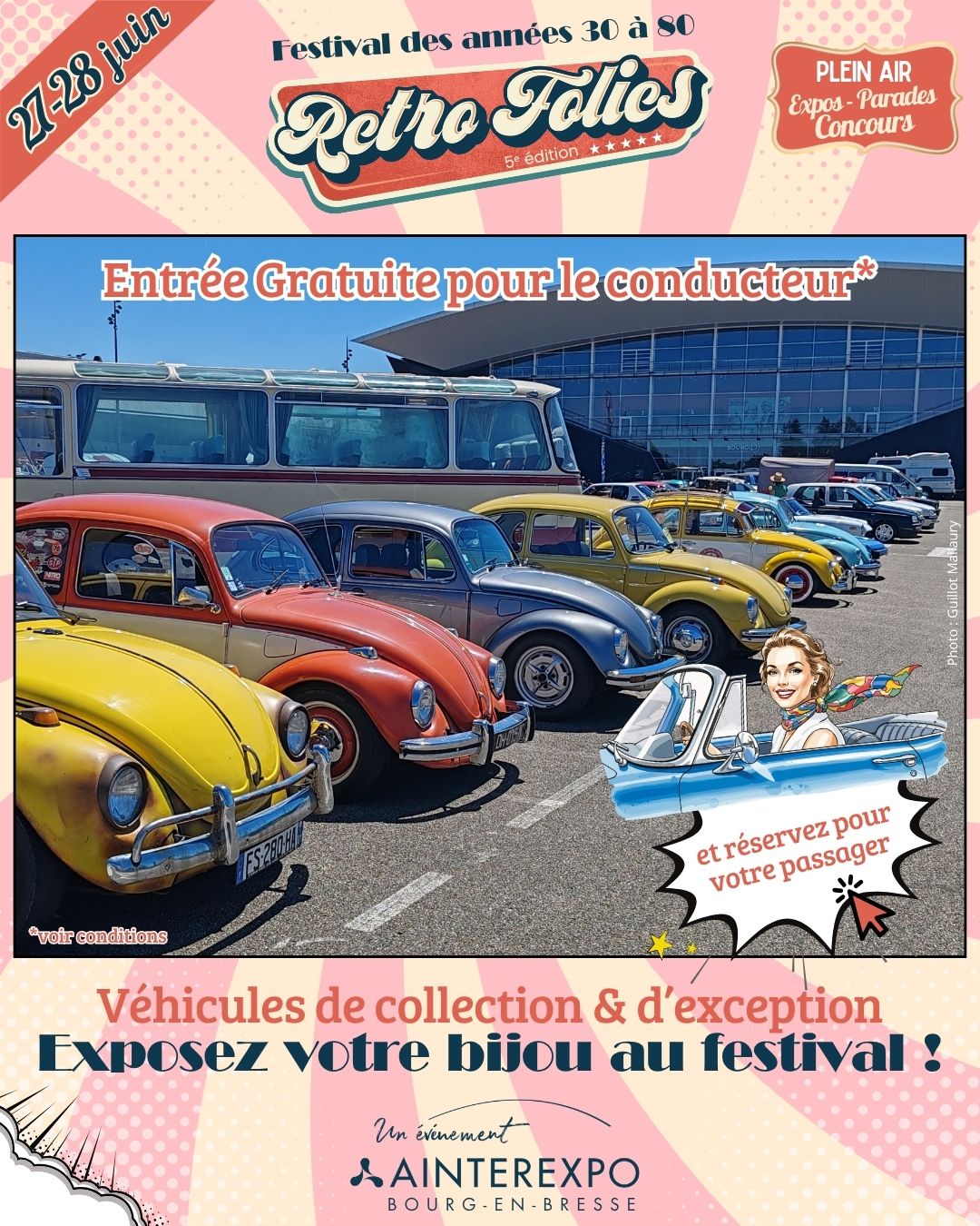 🚗✨ Des mécaniques qui racontent des histoires…
À Retro Folies, les véhicules ne sont pas de simples expositions. Ce sont des témoins d'une époque, des souvenirs sur roues, des machines qui ont accompagné le quotidien de plusieurs générations ❤️
🚘 Voitures de collection avec le Tacot Club de l'Ain
🏍️ Mobylettes, Solex et deux-roues vintage
🚜 Tracteurs anciens, camions et vieilles mécaniques avec l'A.R.C.M.A.
🎺 Parades de véhicules tout au long du week-end
🚌 Ancien car du réseau de transport en commun et son histoire
✨ L'épopée de la DS, véritable icône de l'automobile française
🐎 Les Mustang les plus mythiques de la région, réunies pour l'occasion
🚗 Véhicules insolites et modèles rares qui ne passent jamais inaperçus
🇩🇪 Les stars de Volkswagen, de la Coccinelle aux modèles les plus emblématiques
Et bien d'autres surprises mécaniques vous attendent au détour des allées du festival...
📍 Retro Folies – 27 & 28 juin à Ainterexpo, Bourg-en-Bresse
🎟️ Billetterie : lien en bio
#RetroFolies #RetroFolies2026 #TacotClubDeLAin #VoituresAnciennes #VehiculesDeCollection #MecaniquesAnciennes #Solex #Mobylette #TracteursAnciens #CamionsAnciens #Patrimoine #Vintage #AutoCollection #PassionAutomobile #BourgenBresse #Ainterexpo #Oldtimer #ClassicCars #RetroLife @allvwfamilyofficiel @PhotoClubBressan01 @rubis.grandbourg @autobernard_com @arcma_01 @tacotclubain