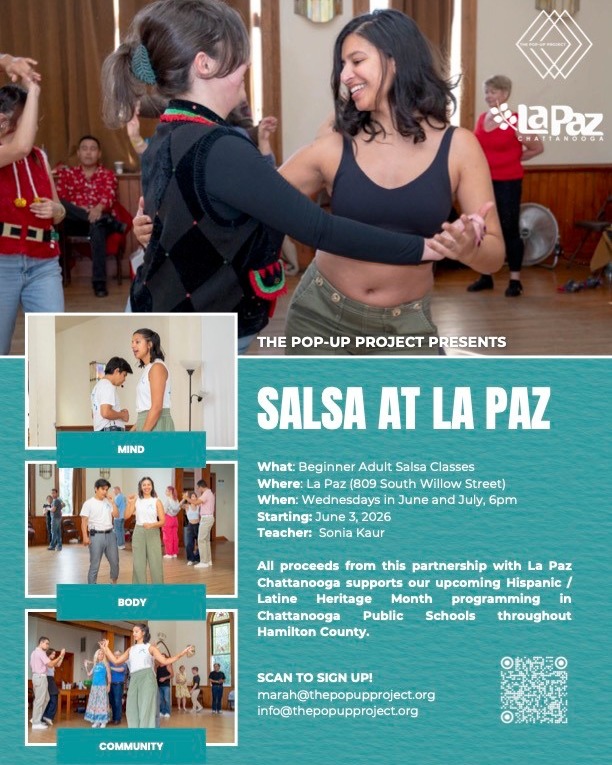 Learn to dance salsa in La Paz with The Pop-up Project! ๐๐บ
Enjoy a summer full of dancing, good vibes, and fellow dancers with our salsa classes for adults! ๐ถ In these classes, youโll learn to dance salsa with bilingual instructors alongside members of the community. ๐ถ
The cost of each class is $10. You can find the classes in Studio 34's schedule in Punchpass.๐