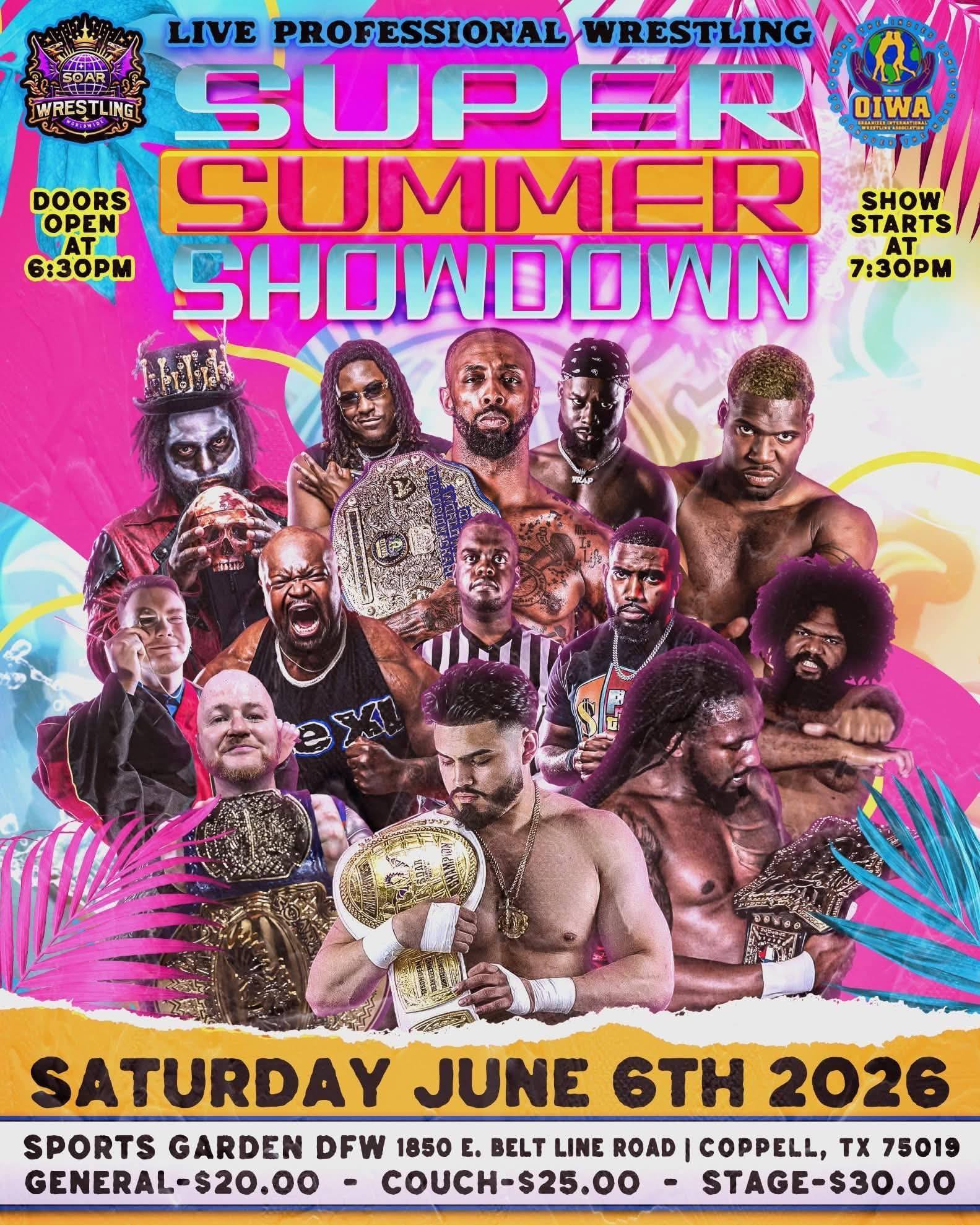 ☀️ We’ll be at Super Summer Showdown on Saturday, June 6th in Coppell, TX! 💥
Come find our table at Sports Garden DFW where we’ll be showcasing some of the newest additions to our growing Texas wrestling history collection. From old photos to rare memorabilia, we’re bringing pieces of wrestling’s past back into the spotlight.
Got old wrestling pictures, flyers, programs, tapes, or memorabilia? Bring them with you!
We’ll be happy to:
🗂️ Document & preserve items
📷 Scan photos and materials
🤝 Accept donations from fans wanting to help preserve wrestling history
All items brought for documentation will be handled carefully & returned unless otherwise discussed.
Come enjoy great wrestling and help keep Texas wrestling history alive!
#TexasWrestling #IndependentWrestling #WrestlingHistory #SupportLocalWrestling #ProWrestling