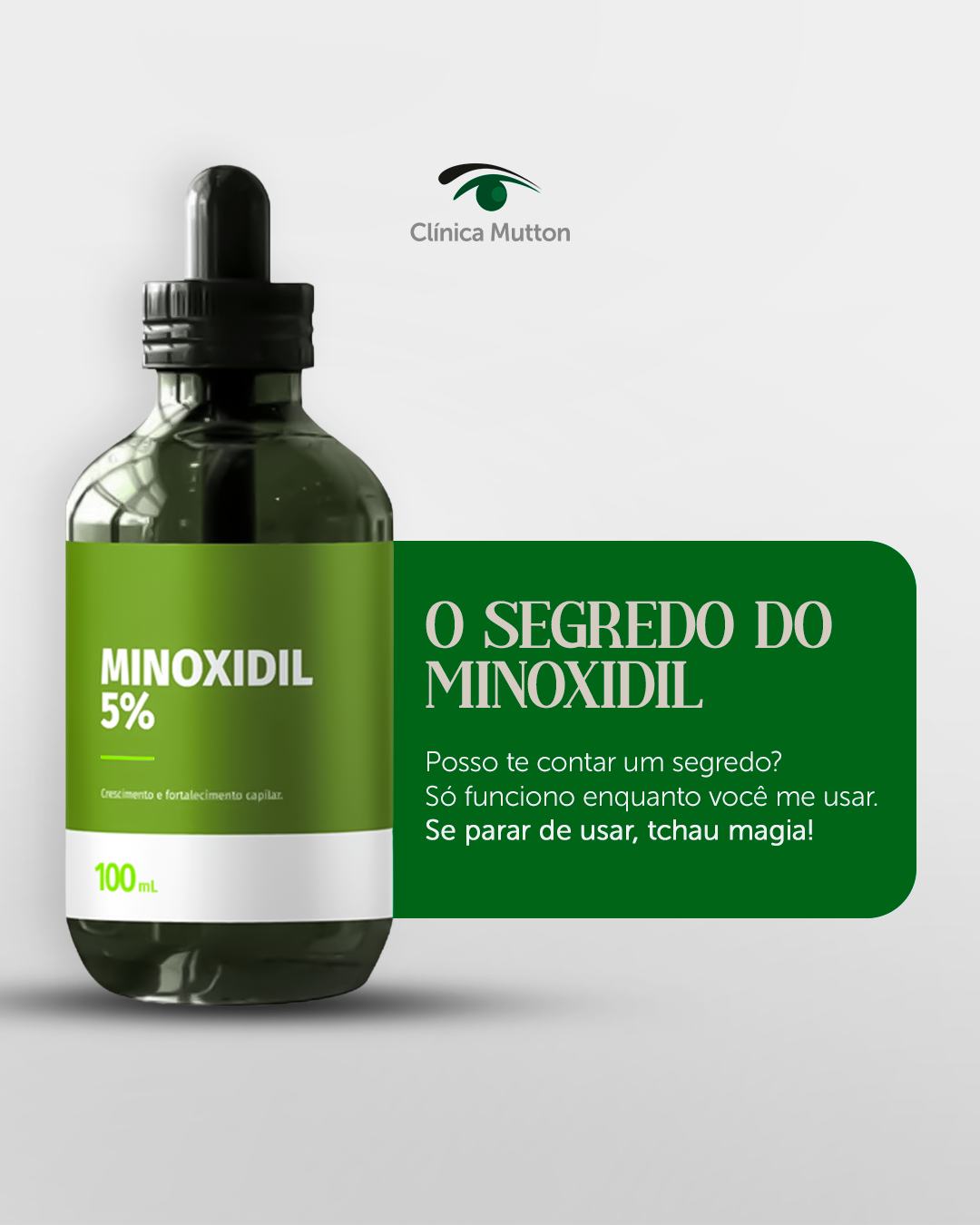O minoxidil é um grande aliado no controle da queda capilar.
Mas ele só funciona enquanto está sendo usado. Ao interromper o uso, os efeitos tendem a desaparecer, porque ele não trata a causa da calvície, apenas estimula temporariamente o crescimento dos fios.
Por isso, ele raramente é tratamento isolado. Na maioria dos casos, ele faz parte de um plano que pode incluir medicação oral, e, em situações específicas, o transplante capilar.
Agende sua consulta e descubra o tratamento ideal para o seu caso.