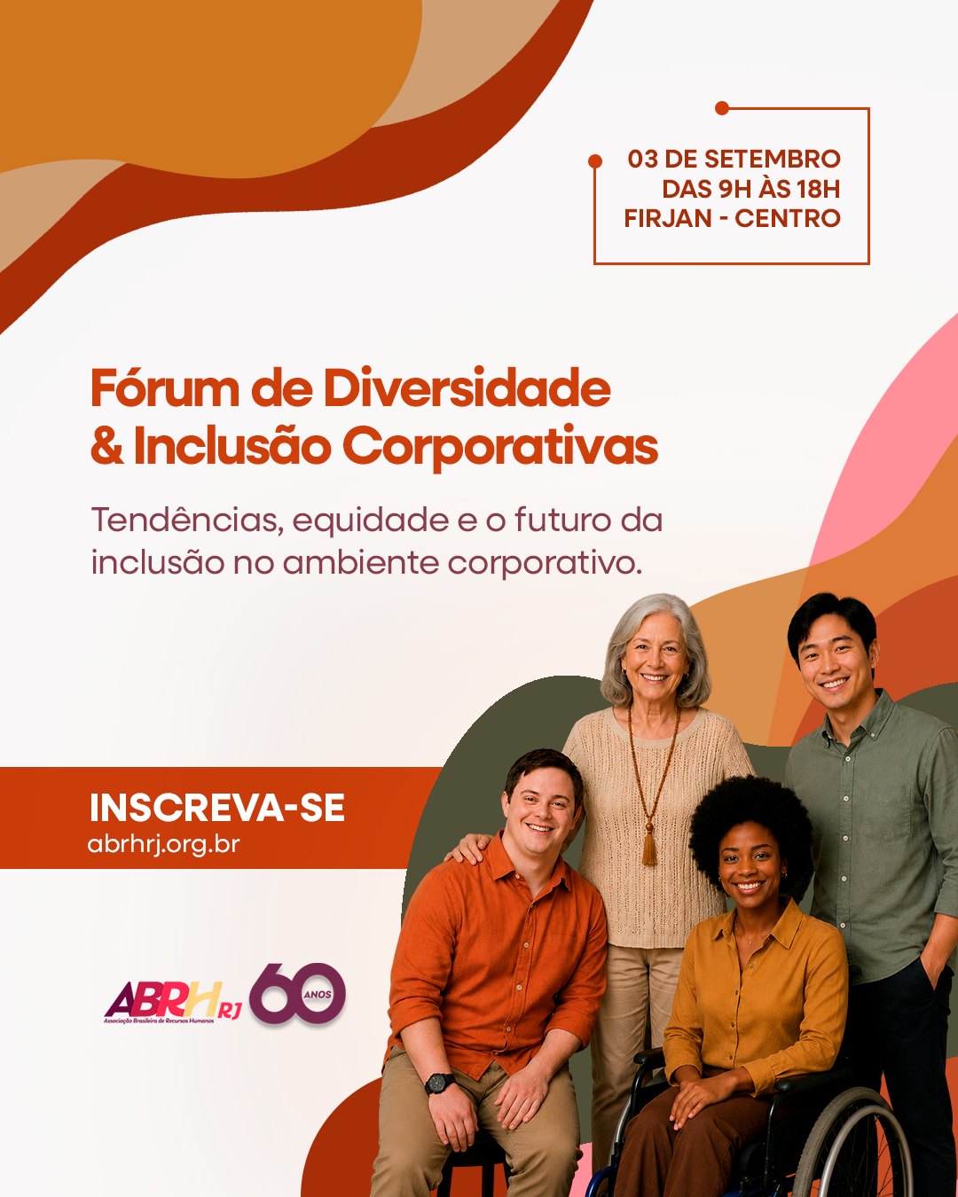 As conversas que movimentam o futuro da inclusão nas empresas já têm data marcada. ✨
O Fórum de Diversidade & Inclusão Corporativas chega para reunir profissionais, lideranças e especialistas em um dia de trocas, aprendizados e reflexões sobre equidade, pertencimento e transformação no ambiente de trabalho.
E as inscrições já estão abertas!
Garanta sua participação pelo site da ABRH-RJ ou pelo link na bio do nosso perfil.
📍 03 de setembro
📌 Firjan Centro
Esperamos você nesse encontro tão importante para construir ambientes mais humanos, diversos e inclusivos.
#DiversidadeEInclusão #RH #ABRHRJ #FórumDI