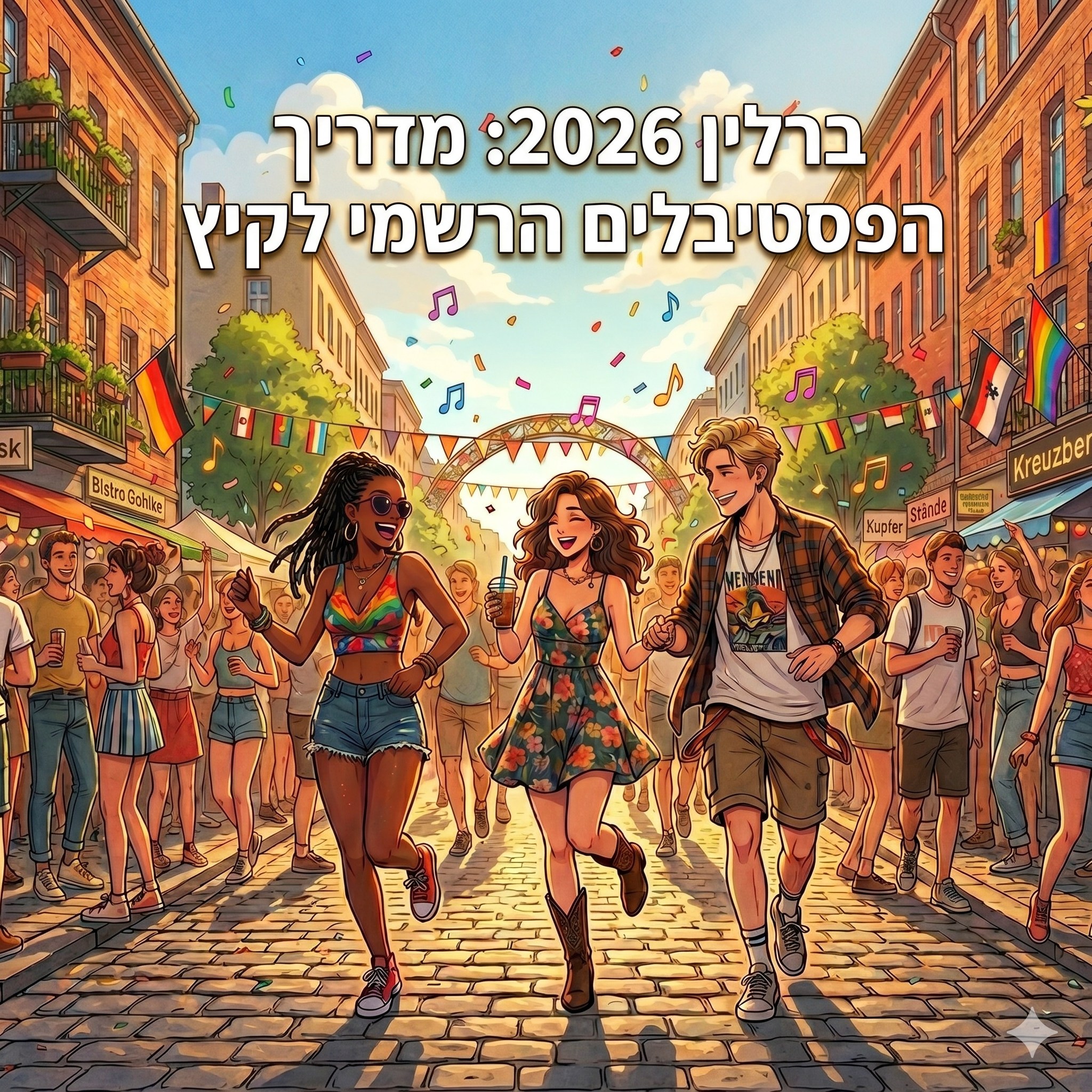 הקיץ בברלין הוא זמן שבו הגבולות בין המרחב הציבורי לבמות מיטשטשים, חצרות של מוזיאונים הופכות לרחבות ריקודים, והרחובות מתמלאים בפסטיבלים שחובה להכיר. ☀️🎪
ריכזתי עבורכם כמה מאירועי העוגן של קיץ 2026:
🎶 יום המוזיקה - Fête de la Musique: ב-21 ביוני ברלין הופכת לבמה פתוחה אחת גדולה עם הופעות חינמיות בכל פינת רחוב ופארק.
🎧 ברלין ביטס - Berlin Beats: מסיבות טכנו והאוס פתוחות מדי יום חמישי בערב בחצר ההיסטורית של מוזיאון המבורגר באנהוף.
🏳️🌈 מצעד הגאווה - CSD Berlin: הפגנת ענק צבעונית למען חופש וסולידריות, שתצעד ב-25支 ביולי מכיכר קורפירסטנדאם ועד עמוד הניצחון.
🎸 מצעד האהבה - Love Parade: המותג האגדי חוזר לשדרת ה-17 ביוני, שימו לב לעדכון הרשמי, המצעד יתקיים השנה ביום שבת, ה-15 באוגוסט.
המדריך המלא, המפורט והמעודכן שלי לפסטיבלים ואירועי הקיץ של ברלין 2026 עלה לבלוג, עם רשימת האירועים המלאה ממאי ועד אוגוסט, תאריכים, מיקומים וטיפים פרקטיים שיעזרו לכם לתכנן את השהות בעיר. הקישור הישיר מחכה לכם בביו. 💻
#BerlinByShai #BerlinFestivals #Berlin2026 #BerlinBlog #ברלין