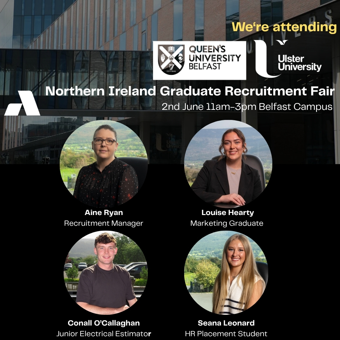 We are delighted to be attending the Northern Ireland Graduate Recruitment Fair 2026 at Ulster University next Tuesday 2nd June!
Hosted in partnership with Queen's University Belfast, the event brings together graduates, students and employers for one of the region’s leading recruitment events.
If you are attending, make sure to stop by and speak with the ASEE Group team about career opportunities, industry experience and what it’s like to work across the data centre and engineering sectors!
We are looking forward to connecting with the next generation of talent and discussing our upcoming graduate opportunities with you all!
#NIGradFair #GraduateCareers #Engineering #DataCentres #Recruitment #ASEEGroup