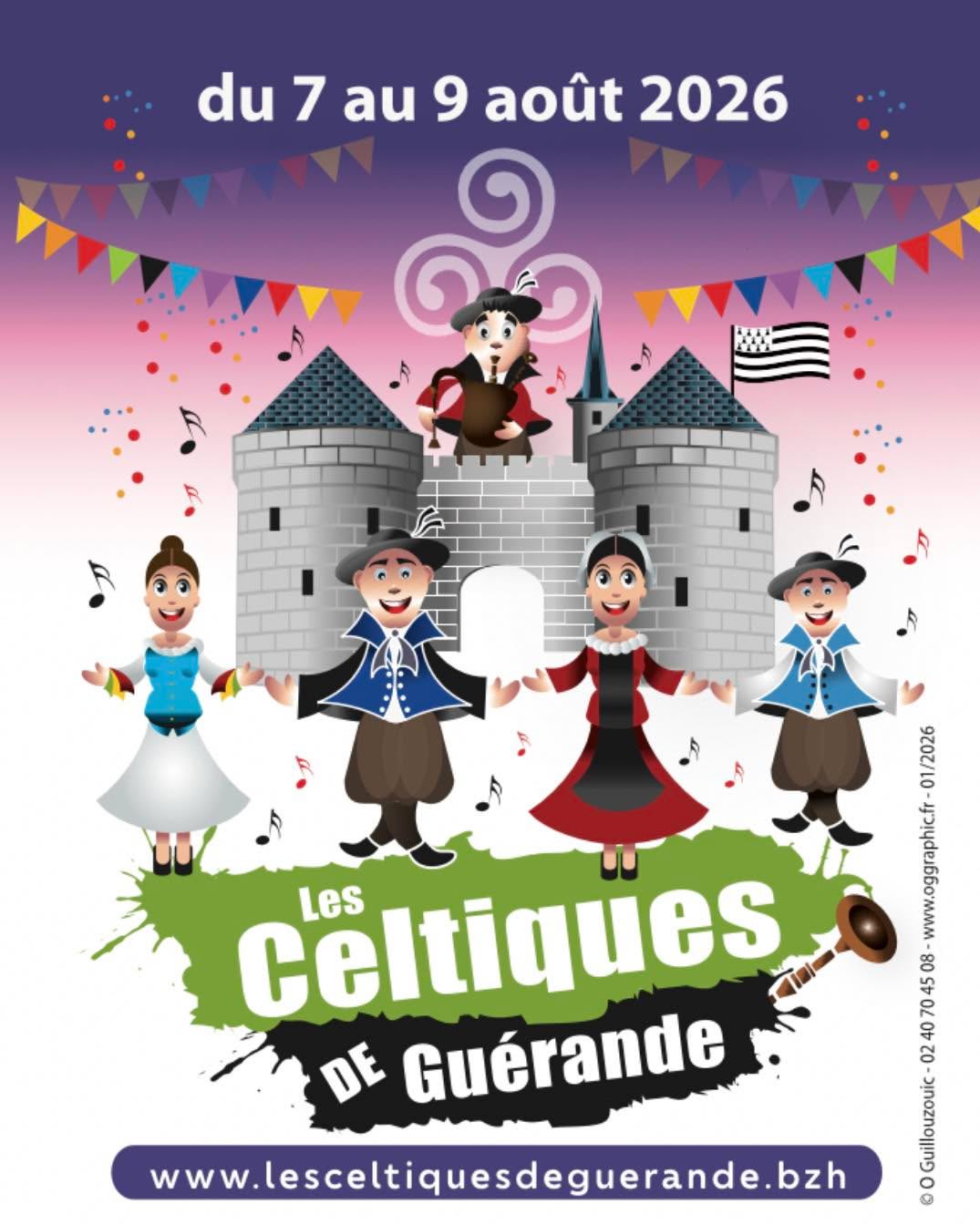 Les Celtiques de Guérande sont de retour !
7 • 8 • 9 AOÛT 2026
Trois jours de musique, de cultures, de rencontres et de fêtes au coeur de Guérande…
Bienvenue dans l’édition 2026 !
#LCDG2026 #lesceltiquesdeguerande
