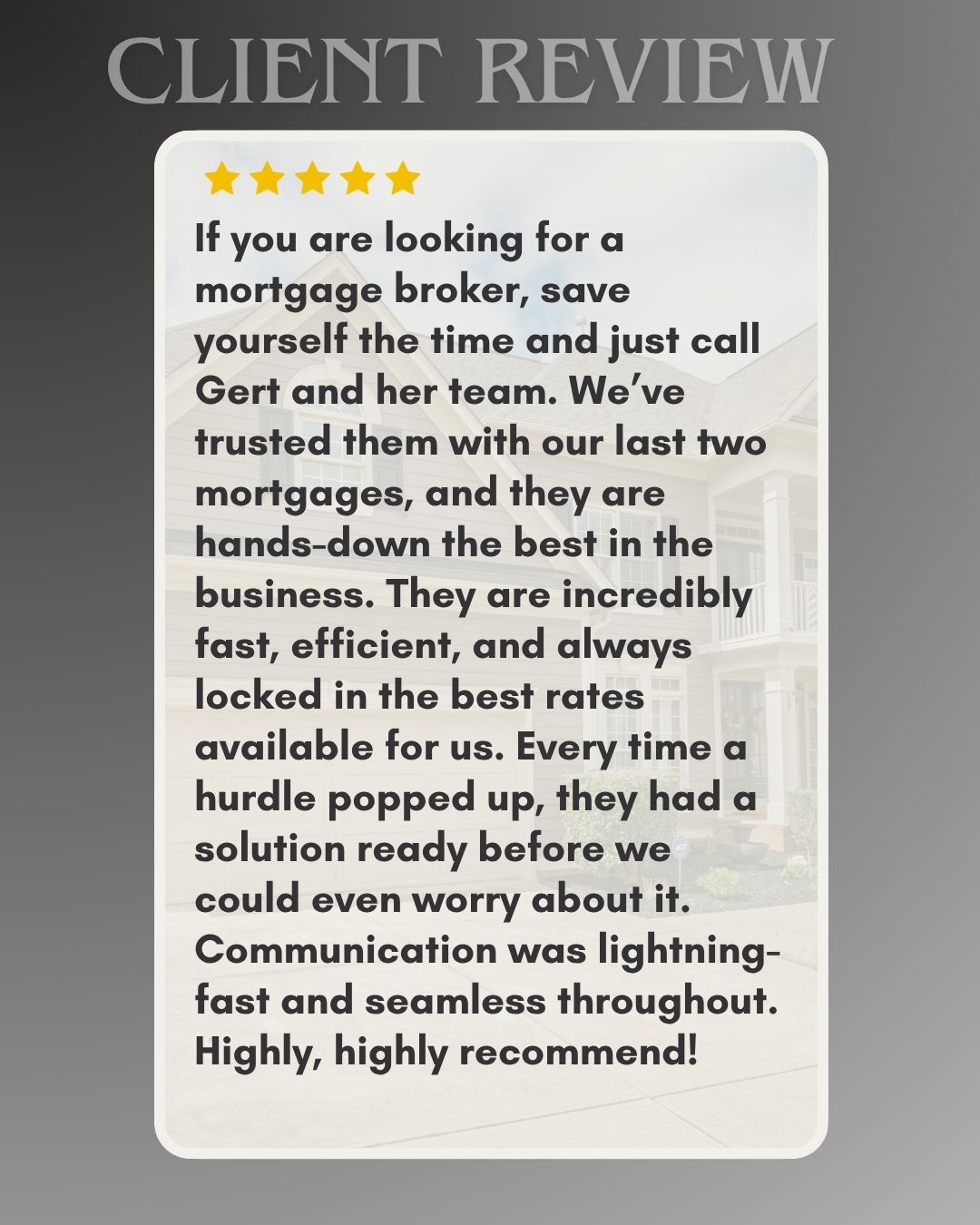 We would never say we're the best in the business...but some of our clients would! 😃 We're so grateful for our clients using us for their mortgages, and sharing about their experience!
Gert Martens- Mortgage Broker
Dominion Lending Centres- Mortgage Connection
gertmartens.ca
Gert Martens Mortgage Team | Grande Prairie Mortgage Broker | Alberta Mortgage Broker | BC Mortgage Broker
