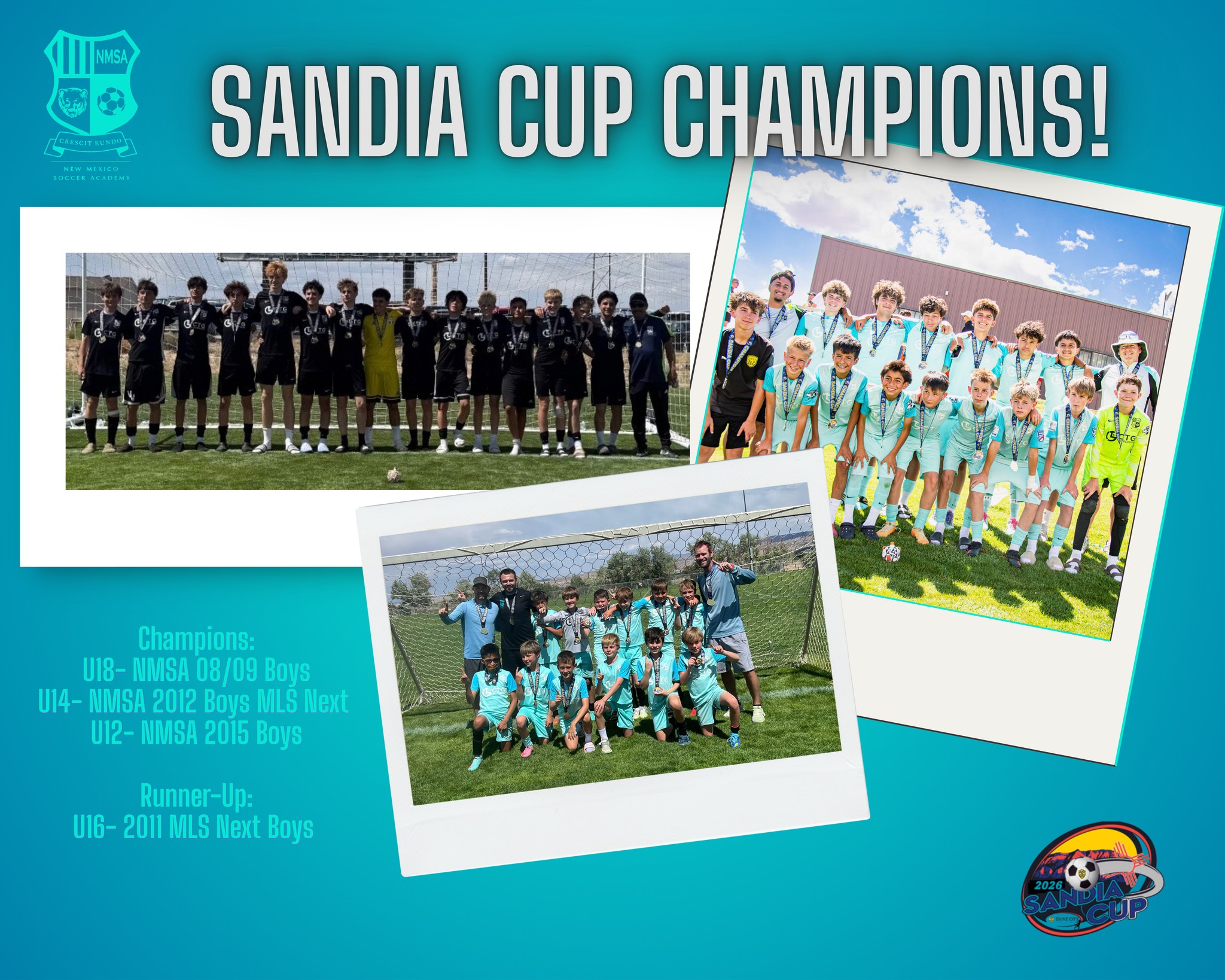 Congrats to our Sandia Cup Champions and Runner-Up!
