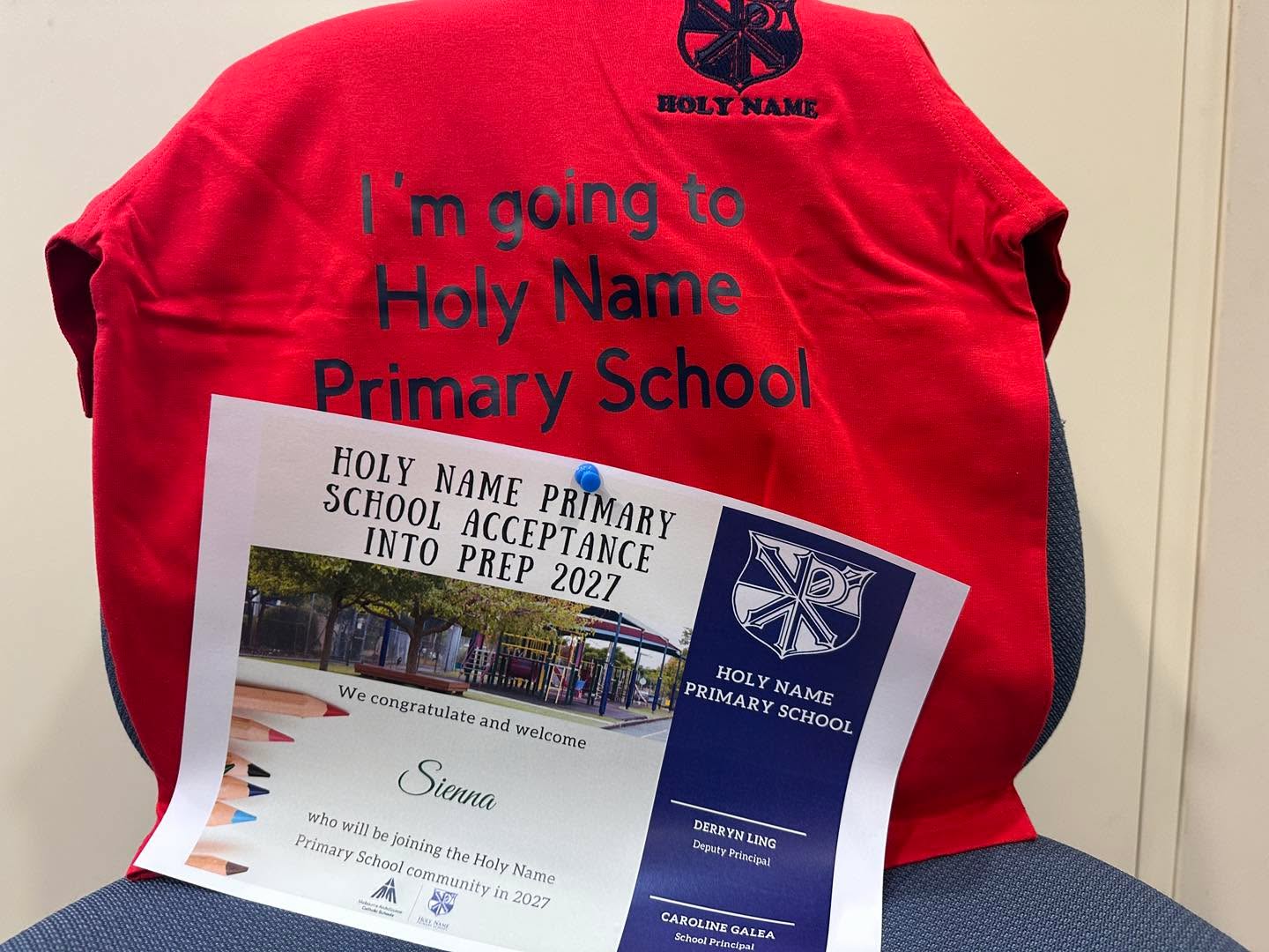 Last week, Holy Name proudly sent out offers of enrolment to our Prep 2027 students! We now have a waiting list for Prep 2027.
We are thrilled to welcome these young learners and their families to our school community and can’t wait to see them begin their exciting educational journey with us.
We look forward to getting to know each of our future Preps and sharing in the many wonderful experiences that await them at Holy Name.
Welcome to the Holy Name family! 💙💛 #HolyNameSchool #Prep2027 #FutureLearners #Welcome