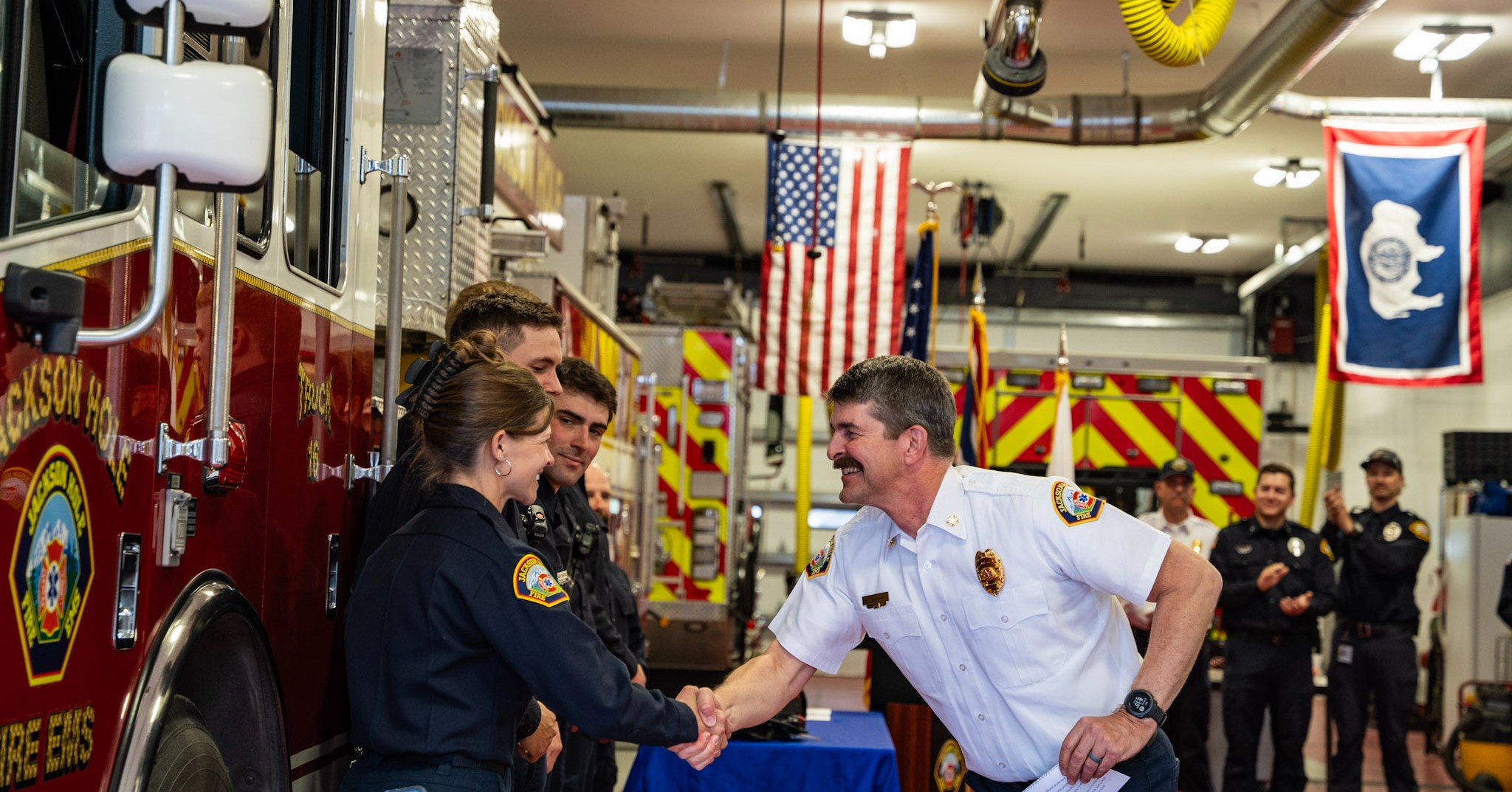 Congratulations to our newest members who recently received their badges and officially completed their probationary year with @jh_fire_ems.
Over the past year, these members dedicated countless hours to training and education, completing certifications in Basic Life Support, Emergency Vehicle Operations, Wildland Firefighting (S-130/S-190), Emergency Medical Technician, Hazardous Materials Operations, and Firefighter I. Along the way, they also served monthly ambulance shifts to gain hands-on experience, trained weekly with their home stations, and responded to emergencies whenever called upon.
Earning a badge represents far more than completing a checklist—it reflects a year of hard work, sacrifice, and commitment to serving our community.
During the ceremony, two members were also recognized for their outstanding performance during the most recent Firefighter I Academy. @thepeterlong received the Outstanding Academic Firefighter Award, while @clbyc received the Outstanding Fireground Performer.
Please join us in congratulating all of these members on this important milestone and thanking them for their dedication to protecting and caring for our community.
#communitystrong #tetoncounty #jhfireems #communitysupported #badgeceremony #jacksonhole