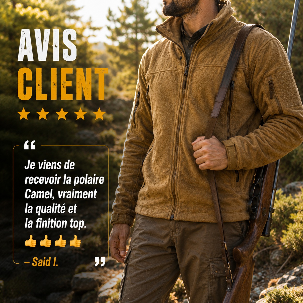 On ne fait pas de promesses qu'on ne tient pas.
Qualité réelle. Finition soignée. Livraison rapide.
C'est ça Tactical Gear
Tu cherches une polaire tactique pour la chasse, la rando ou le terrain ?
On est là pour te conseiller — gratuitement.
🌐 www.thetacticalgear.com
📲 +212 664-106430
🔔 Abonne-toi et rejoins des centaines de clients satisfaits !
👇 Tu as déjà commandé chez nous ? Laisse ton avis !
#AvisClient #PolaireTactique #ChasseurMaroc #OutdoorMaroc #TacticalGear #TheTacticalGear #MarocTactical #HuntingMaroc #OutdoorLife #TacticalStyle #tacticalgear_officiel #maroc #morocco #army #chasse