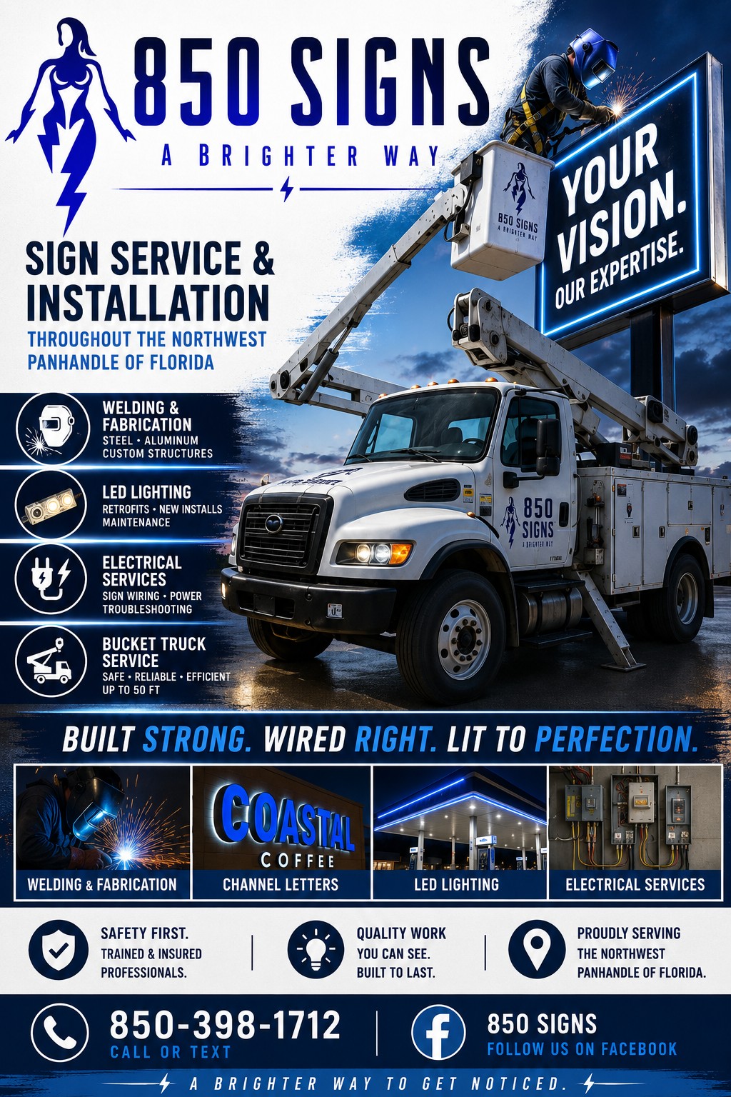 If you would like a custom sign or Service of any kind,
please give us a call or text or email and our awesome
team can definitely take care of you!
( text ) or ( call ) 850.398.1712
TEAM850signs@gmail.com
#850signs #signage #customsigns #businesssigns #signdesign #branding #outdoorsigns #interiorsigns #exteriorsignage #signageexperts #professionalsigns #signinstallation #signcompany #businessbranding #clearsigns #trustedsigns #customsignage #signsolutions #qualitysign #LEDChannelLetters #SignInstallation #SignService #Pensacola #Sandestin #crestview #destin #fortwaltonbeach #DeFuniakSprings #Niceville