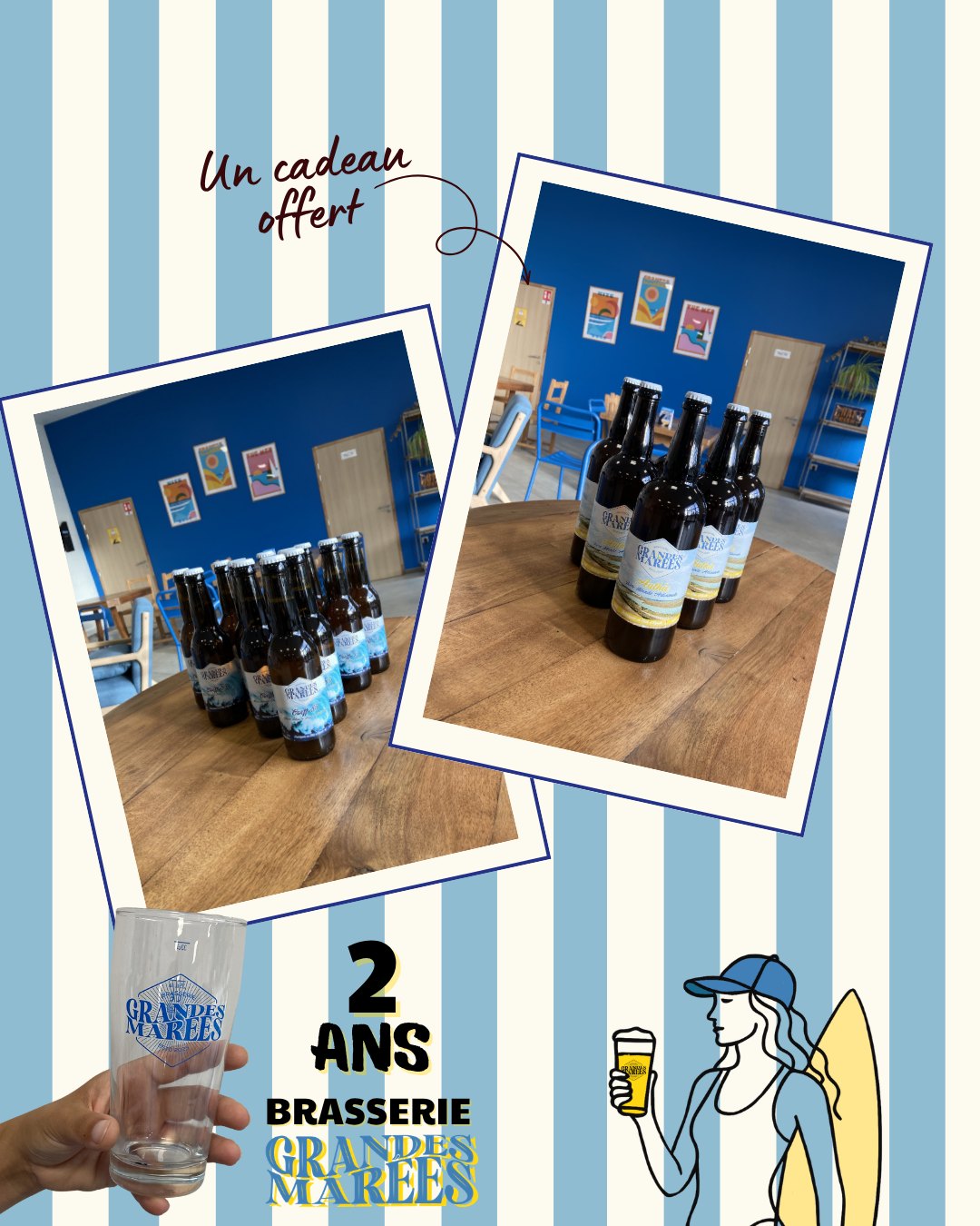 🌊 2 ANS DE LA BRASSERIE GRANDES MAREES! 🌊
Pour les deux ans de la brasserie on a décidé de vous gâter en boutique toute la journée de samedi!
🍻Pour un carton de 6 bouteilles de 75CL acheté 🍻
🍻 Ou pour un carton de 12 bouteilles de 33CL acheté🍻
On vous offre un verre 33cL "Grandes Marées" 🌊
#brasseriegrandesmarees #2ans #anniversaire #cotedopaletourisme #journeeportesouvertes #visite #beer