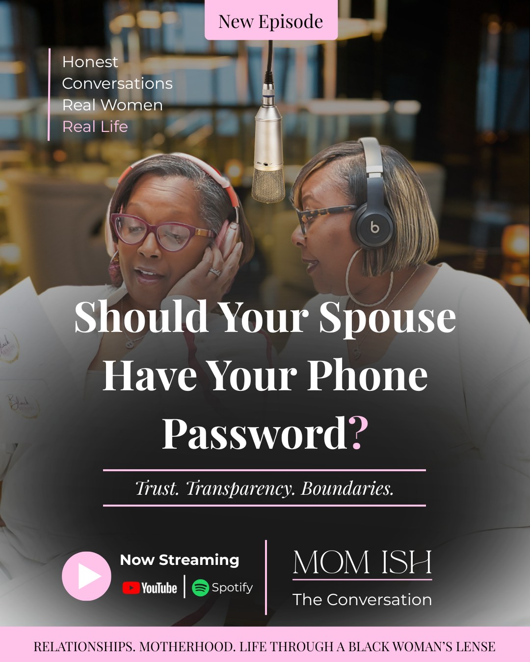 🔒 Should your spouse have your phone password?
Not because they demanded it.
Not because they don't trust you.
But because you're married.
In this week's episode of Mom Ish: The Conversation, Nikki and Jacinta dive into one of the most debated topics in relationships:
Where is the line between privacy and secrecy?
Trust.
Transparency.
Boundaries.
Marriage.
Friendships.
Nothing was off limits.
The episode is now streaming on YouTube and Spotify.
Link in first comment
Drop a 🔒 in the comments if you're watching tonight.
#MomIsh #BlackWomenPodcast #MarriageTalk #RelationshipConversations #TrustIssues #ModernRelationships #PodcastCommunity #BlackWomenWhoPodcast