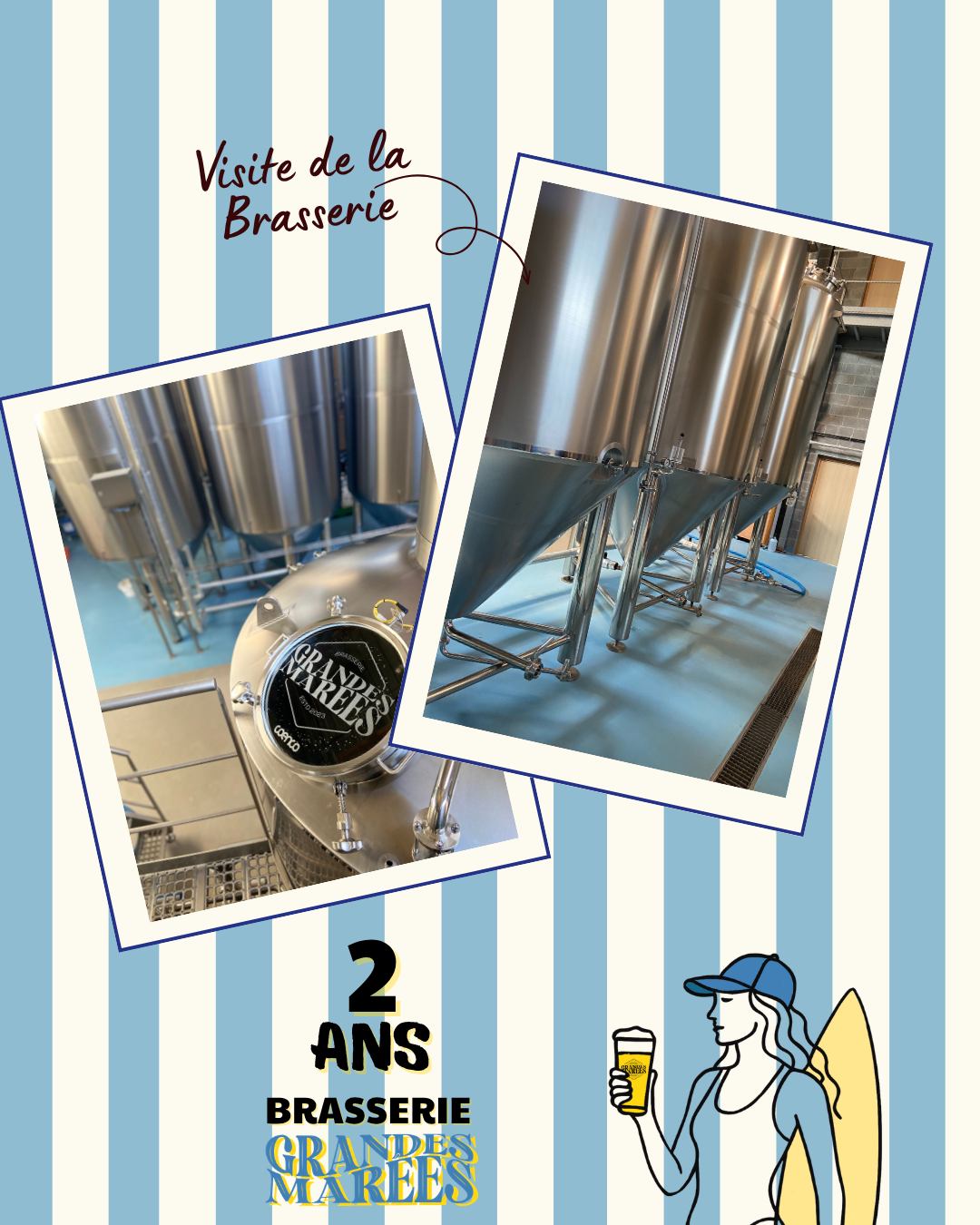 🌊 2 ANS DE LA BRASSERIE GRANDES MAREES! 🌊
Le samedi 6 juin : Visite Gratuite de la Brasserie toutes heures !
La première démarre à 11h 🕚 et la dernière à 18h 🕕 !
L'occasion de découvrir les coulisses de la fabrication des bières Grandes Marées 🌊
#brasseriegrandesmarees #cotedopaletourisme #anniversaire #2ans #journeeportesouvertes