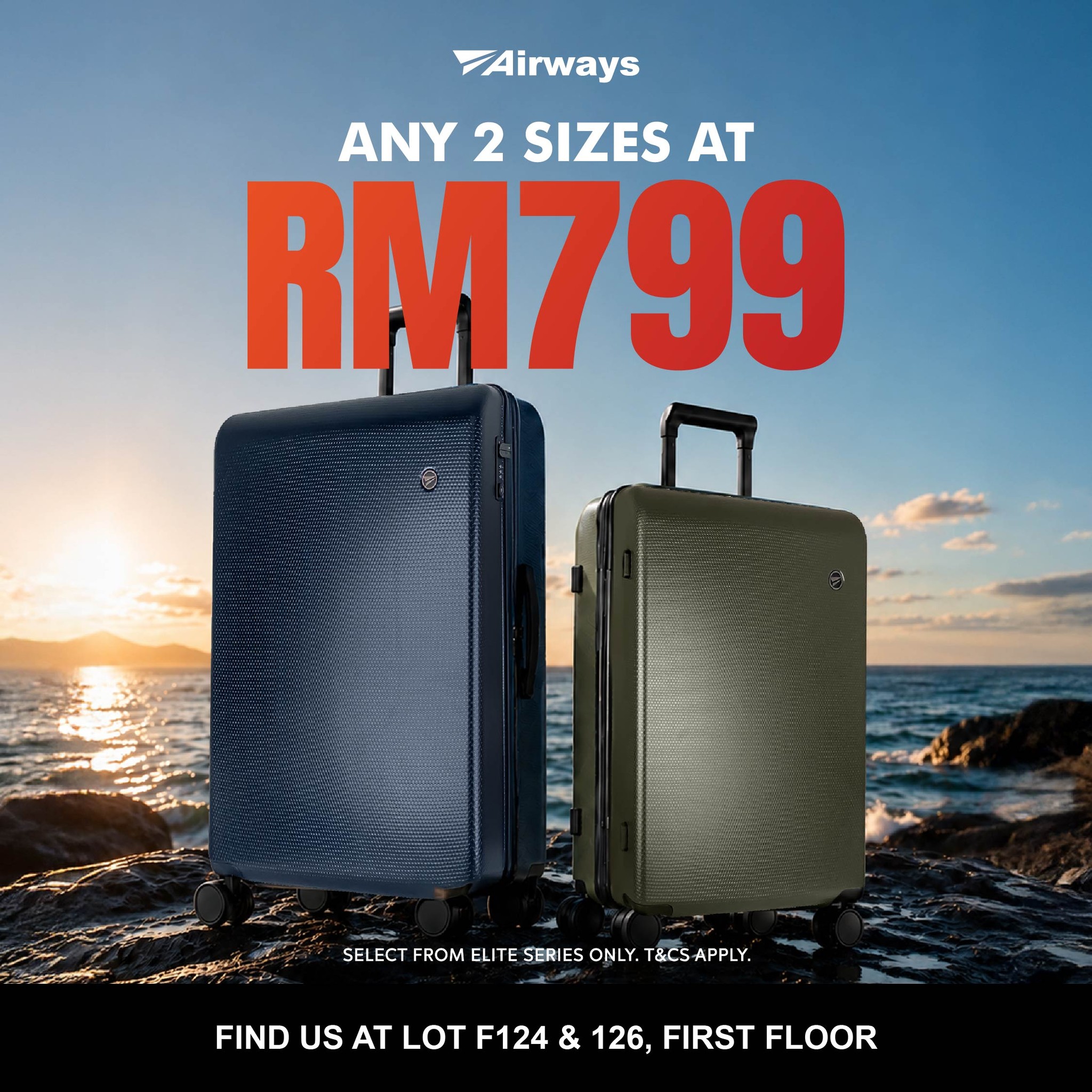 Choose Any 2 Sizes at RM799! ✈️
Made for every kind of trip.
🗓️ 01.06.2026 - 30.06.2026
📍 First Floor, Lot 132A
Applicable for Elite Series only | T&Cs Apply.
#universaltraveller #airways #thespringkch