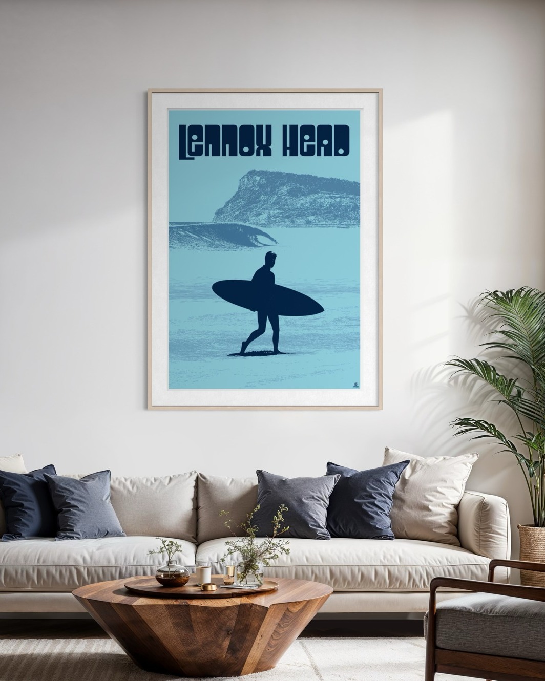 Lennox Head northern NSW. A beautiful wave. Classic right hand surf break. Selection of prints available. Shop now. #lennoxhead #surf #NSW #wallart #retroart #homeinspiration