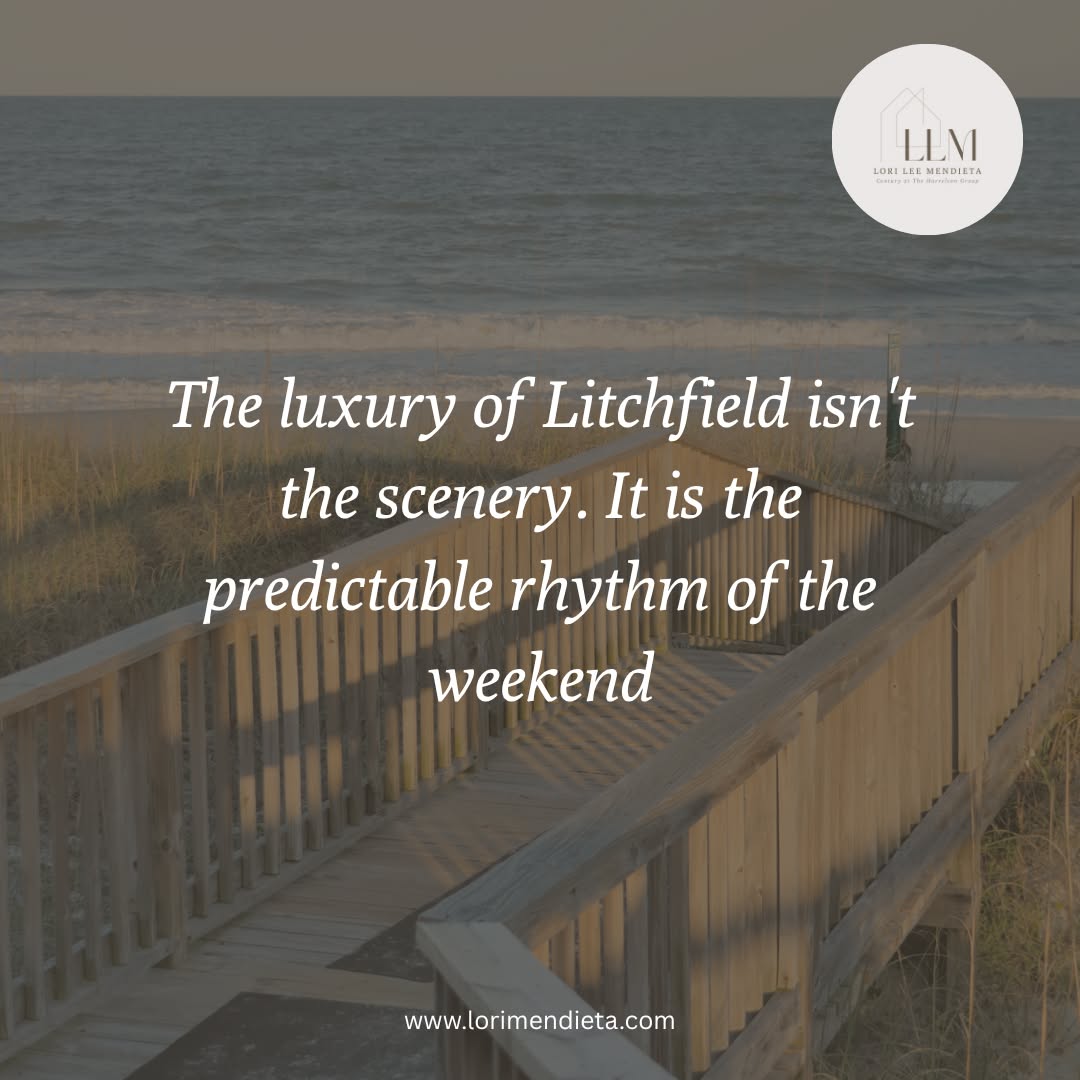 When we talk about luxury on the South Strand, it is rarely just about square footage or high-end finishes.
In practice, luxury shows up as time management and reduced decision fatigue.
Where buyers are most often surprised is that their weekend experience is shaped less by their floor plan and more by the density of the community around them. In Litchfield Beach, the design of the neighborhoods and the proximity to the coast create a specific, repeated pattern. You aren't constantly calculating traffic or timing your dinner reservations.
This is a deliberate trade-off.
By choosing a location with less commercial intensity, you gain a sense of predictability. You are trading the variety of having fifty restaurants nearby for the flexibility of a quieter, more human-scale lifestyle. It is a long-term ownership logic that values ease over activity.
If you are trying to determine which coastal rhythm fits your long-term goals, let's look at the community data together.
#LitchfieldBeach #LoriLeeMendieta #SouthStrand #CoastalLiving #RealEstateInsight