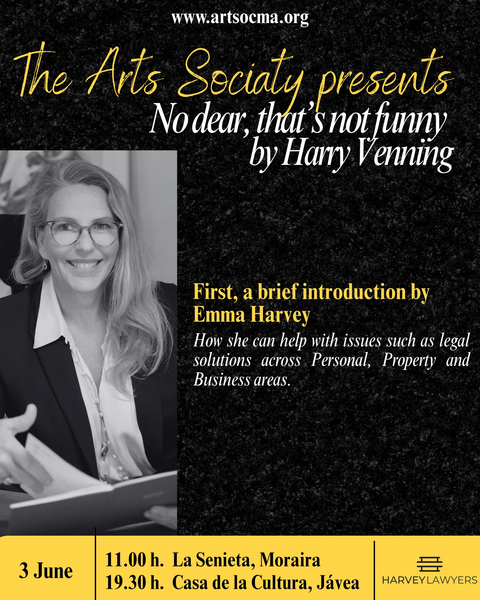 📆3 June
📍11h - La Senieta - Moraira
📍19.30h - Casa de la Cultura - Jávea
The Arts Society Marina Alta proudly presents No Dear, That's Not Funny. One of the most entertaining lectures of the season!.
Back by popular demand, join award-winning Cartoonist Harry Venning as he escorts you through the peaks and pitfalls of his profession, supported by visual contributions from such luminaries as Matt Groening, Dr. Seuss, Charles M. Schulz and Gary Larson.
➡Emma Harvey, Director of Harvey Lawyers, as a sponsor, will be giving a short presentation to their members and guests at the start of the lecture.
@the_arts_society_marina_alta
#harveylawyers #LegalSupport