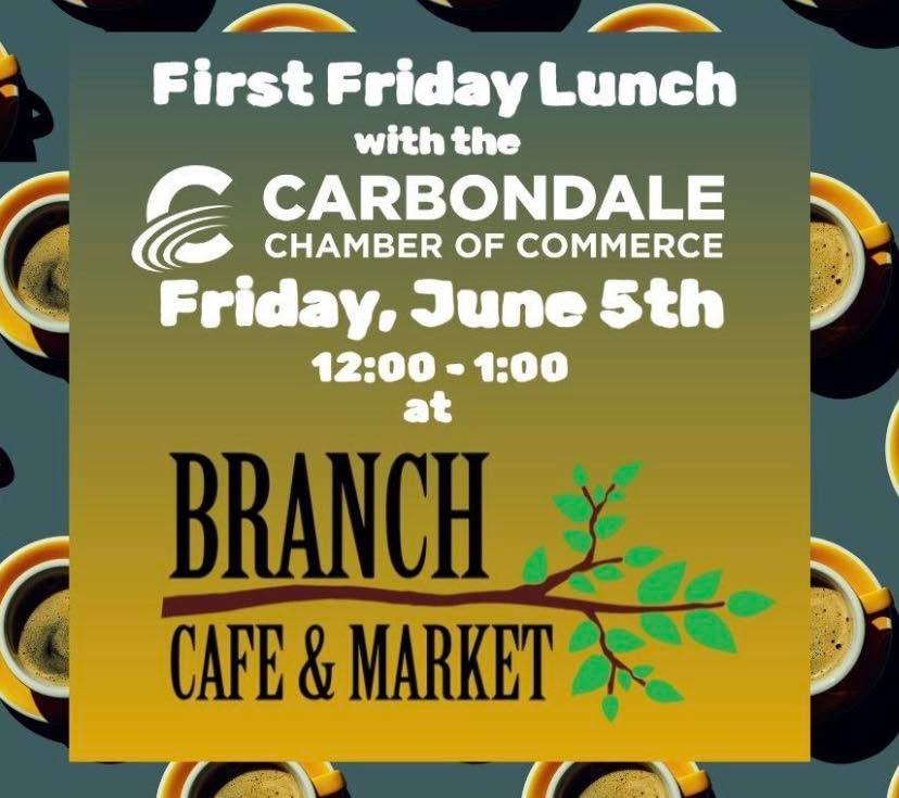 Join us this Friday, June 5th with the Carbondale Chamber of Commerce for lunch at the Branch!
#comeandseeus #freshfood #treats #glutenfreeoptions #specialtycoffeedrinks #BranchCafeAndMarket #siucarbondale #southernillinoisuniversitycarbondale #foodismedicine #everyonewelcome #shoplocal #carbondaletourism