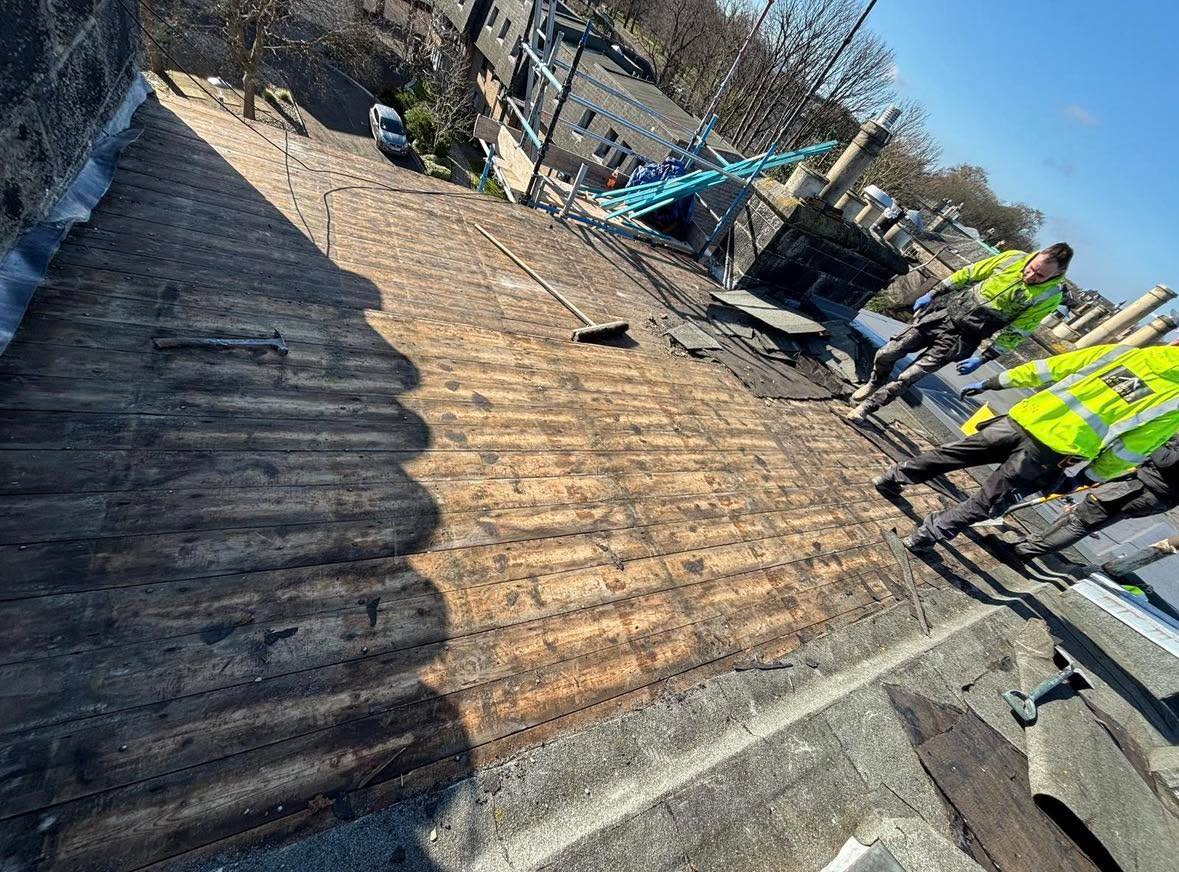 Flat roof section replaced on tenement building — Edinburgh