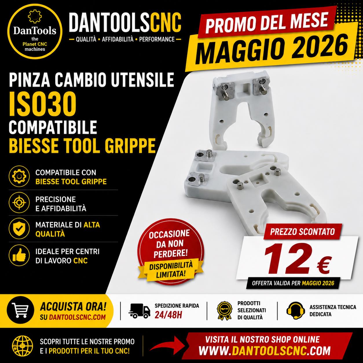 🔥 PROMO MAGGIO 2026 SU DANTOOLSCNC 🔥
⚡ PINZA CAMBIO UTENSILE ISO30
✅ Compatibile BIESSE TOOL GRIPPE
💥 SOLO 12€ PREZZO SCONTATO!
✔️ Serie artigianale selezionata
✔️ Compatibilità professionale CNC
✔️ Ottima affidabilità e precisione
✔️ Ideale per centri di lavoro BIESSE
🚚 Spedizione rapida 24/48h
📦 Disponibilità limitata fino ad esaurimento scorte!
👉 Approfitta ora delle PROMO MAGGIO 2026:
https://www.dantoolscnc.com/product-page/pinza-cambio-utensile-iso30-compatibile-biesse-tool-grippe
🌍 www.dantoolscnc.com
#Biesse #ISO30 #ToolGrippe #CNC #RicambiCNC #MacchineCNC #Woodworking #NestingeCNC #Dantoolscnc #IndustriaLegno #Promo #planetcncmachines #cnc #industrialegno