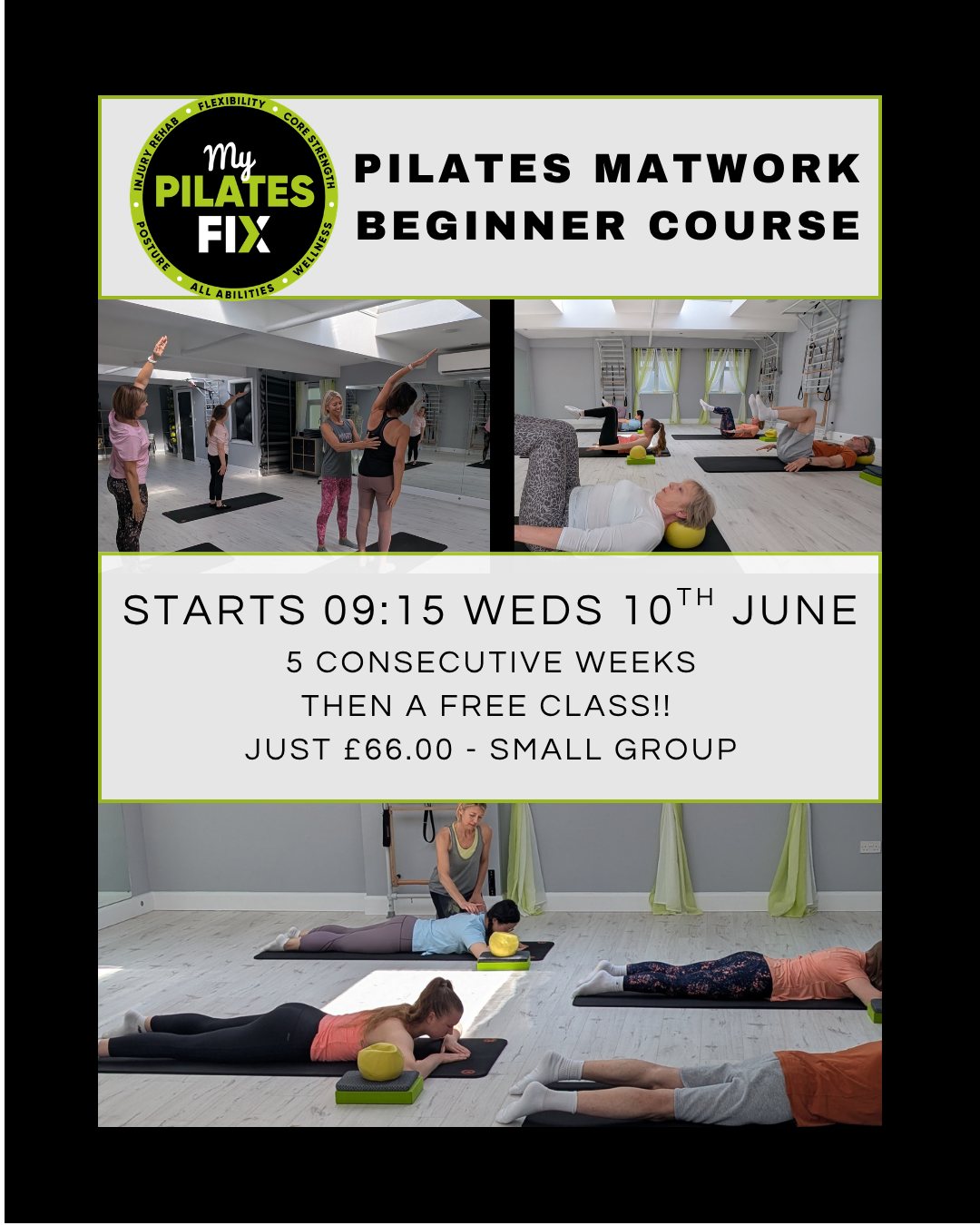 Learn the basics of Pilates in a small group and work at your own pace. This is our last Beginner Matwork course til Autumn. Missing a week due to holiday? – don’t worry – the course was designed with repetition so you won’t feel left behind.
#pilatesrehab #pilatesbeginner #pilatesmatworkstudio #pilatesstudios #upminster #backpainexercises