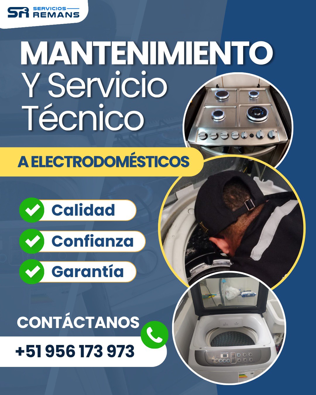 En Servicios Remans nos especializamos en el mantenimiento y servicio técnico de electrodomésticos, cuidando cada detalle para que funcionen correctamente y duren mucho más ⏳⚙️
Trabajamos a domicilio 🏡, con técnicos capacitados👨🔧, herramientas adecuadas y un servicio pensado para tu tranquilidad 👍😄
✅Garantía
✅Seguridad
✅ Confianza
📲 Reservá tu cita y dejá tus electrodomésticos en buenas manos 🙌