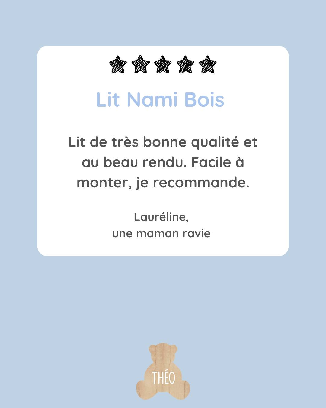 ✨ Ils en parlent mieux que nous ✨
« Lit de très bonne qualité et au beau rendu. Facile à monter, je recommande. »
Lauréline, une maman ravie
Merci pour votre confiance 🫶
#TheoBebe #AvisClient #ChambreBebe #LitBebe #Parentalite