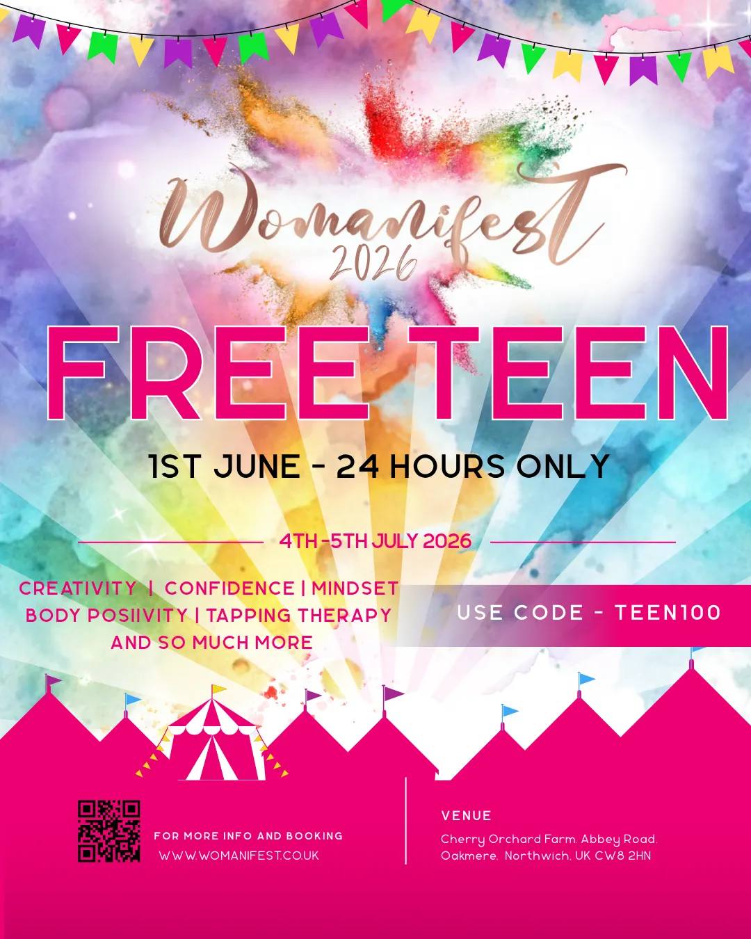 It is JUNE!!!
Where the hell is this year going.......???
It's time for the final countdown ready for the big event!!
To kick this month off we have F.R.E.E TEEN TICKETS.... 24 hours only!!
This month I am going to let the universe guide me..... June I am trusting the process with all my actions...
Happy Monday
Happy June.
🩷👑🩷