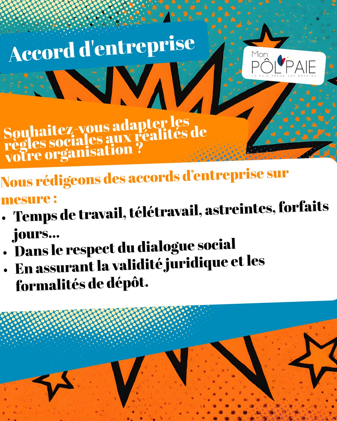📣 Mon Pôl'Paie c'est aussi de l'accompagnement juridique!
💪 Nos expertises au service de votre gestion sociale!
📨 Episode 6: Les accords d'entreprise.
----
#accorddentrprise
#gestionrh
#toulon
#monpolpaie
#entreprise