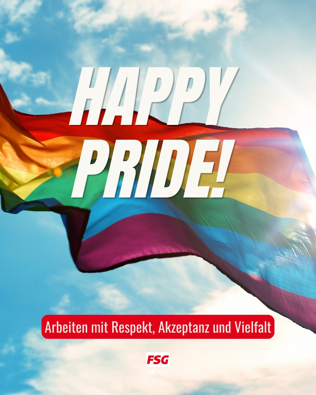 Juni ist Pride Month – ein Monat für Sichtbarkeit, Gleichstellung und die Anliegen der LGBTIQ+ Community. Denn trotz vieler Fortschritte bei Gleichberechtigung und Akzeptanz ist Diskriminierung noch immer Alltag: Eine aktuelle Studie zeigt, dass jede:r fünfte LGBTIQ+-Beschäftigte in Österreich am Arbeitsplatz nicht offen leben kann – aus Angst vor Nachteilen oder Ausgrenzung.
Das ist für uns als FSG in der AK Wien nicht hinnehmbar. Hass, Hetze und Diskriminierung haben weder am Arbeitsplatz noch im Alltag einen Platz. Wir stehen entschlossen für eine Arbeitswelt, in der Vielfalt sichtbar ist, gelebt wird und selbstverständlich dazugehört. Heute und jeden Tag. Für Respekt, Akzeptanz und Vielfalt 🌈