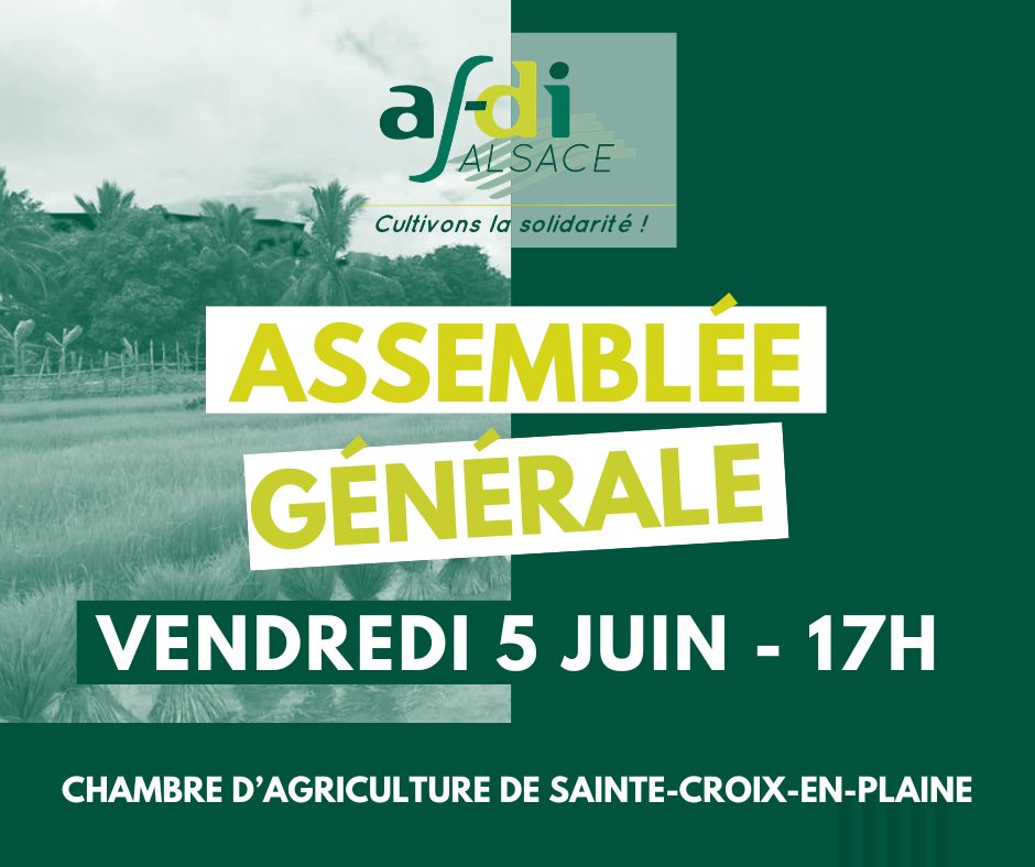 🌍 AG d'Afdi Alsace et table ronde – ce vendredi à 17h !
Comment faire évoluer nos partenariats internationaux au regard des priorités géographiques et stratégiques de la France et de l'UE?
Quelles motivations poussent aujourd’hui les jeunes agriculteurs alsaciens à s’engager à l’international ?
Intervenants :
Gérard Meyer : agriculteur retraité, ancien président d’Afdi 68
Bernard Gaschy : viticulteur, ancien président d’Afdi 68
Antoine Herth : agriculteur retraité, ancien élu des JA et député du Bas-Rhin, ancien président d’Afdi 67
Franck Moser : jeune agriculteur, administrateur d’Afdi Alsace, secrétaire général JA 67
Denis Schultz : ancien directeur du Gescod, conseiller à la Collectivité européenne d’Alsace
Laura Winckel : jeune agricultrice, administratrice JA 67
Nous espérons vous voir nombreux pour ce temps d’échange et de réflexion !