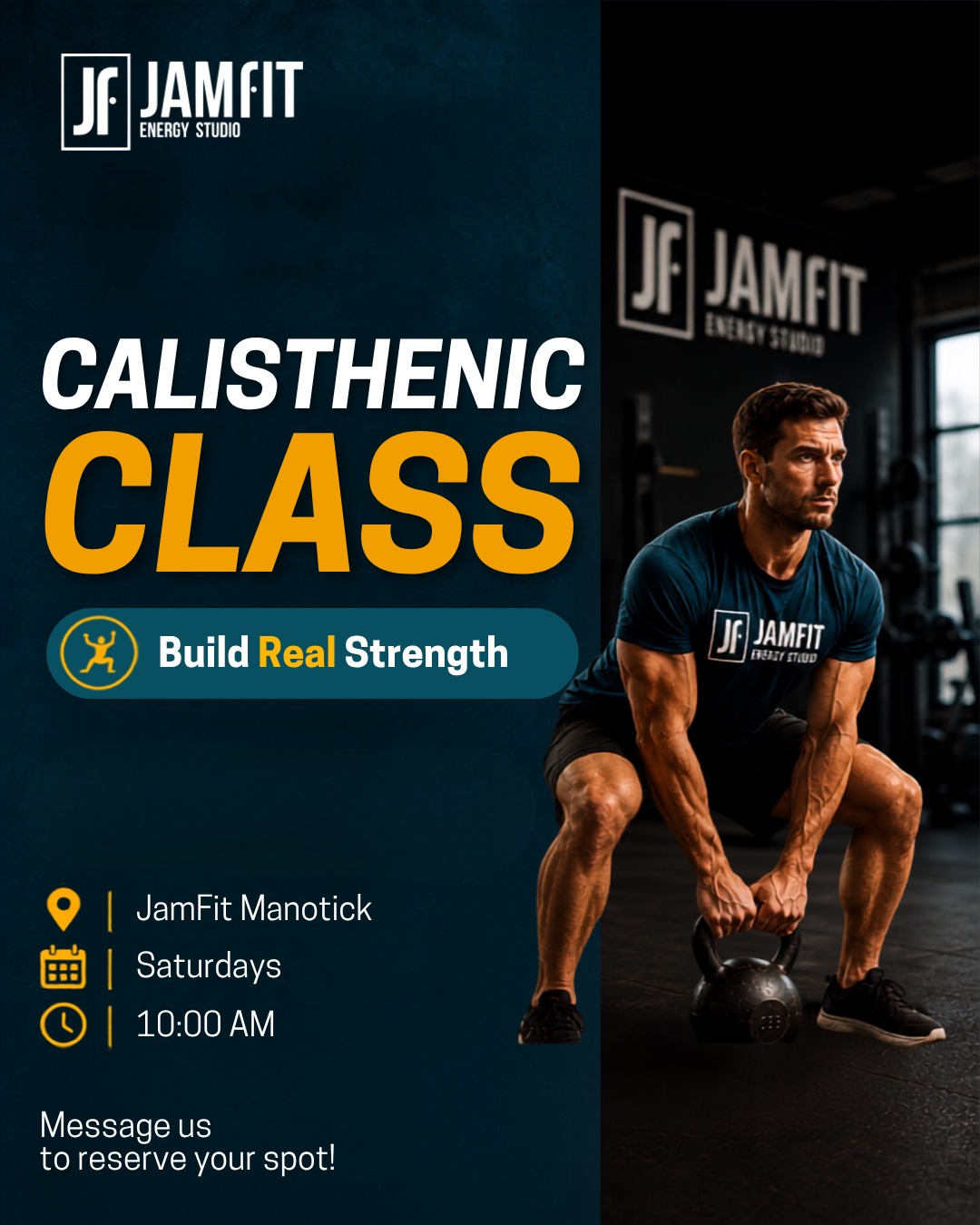 BUILD REAL STRENGTH. MASTER YOUR BODY.
Forget machines. Forget complicated workouts.
Our Calisthenics Class focuses on building strength, mobility, balance, and control using your own body weight. Whether you're a beginner or already training, you'll learn skills that improve everyday movement and athletic performance.
📍 Manotick
🗓 Saturdays at 10:00 AM
🔥 Stronger. More mobile. More confident.
Spots are limited! Send us a message to reserve your spot today.
#ManotickFitness #ManotickOntario #OttawaFitness #CalisthenicsCanada #BodyweightTraining #OttawaWorkout #ManotickLife #OttawaHealth #FitnessJourney #JamFit