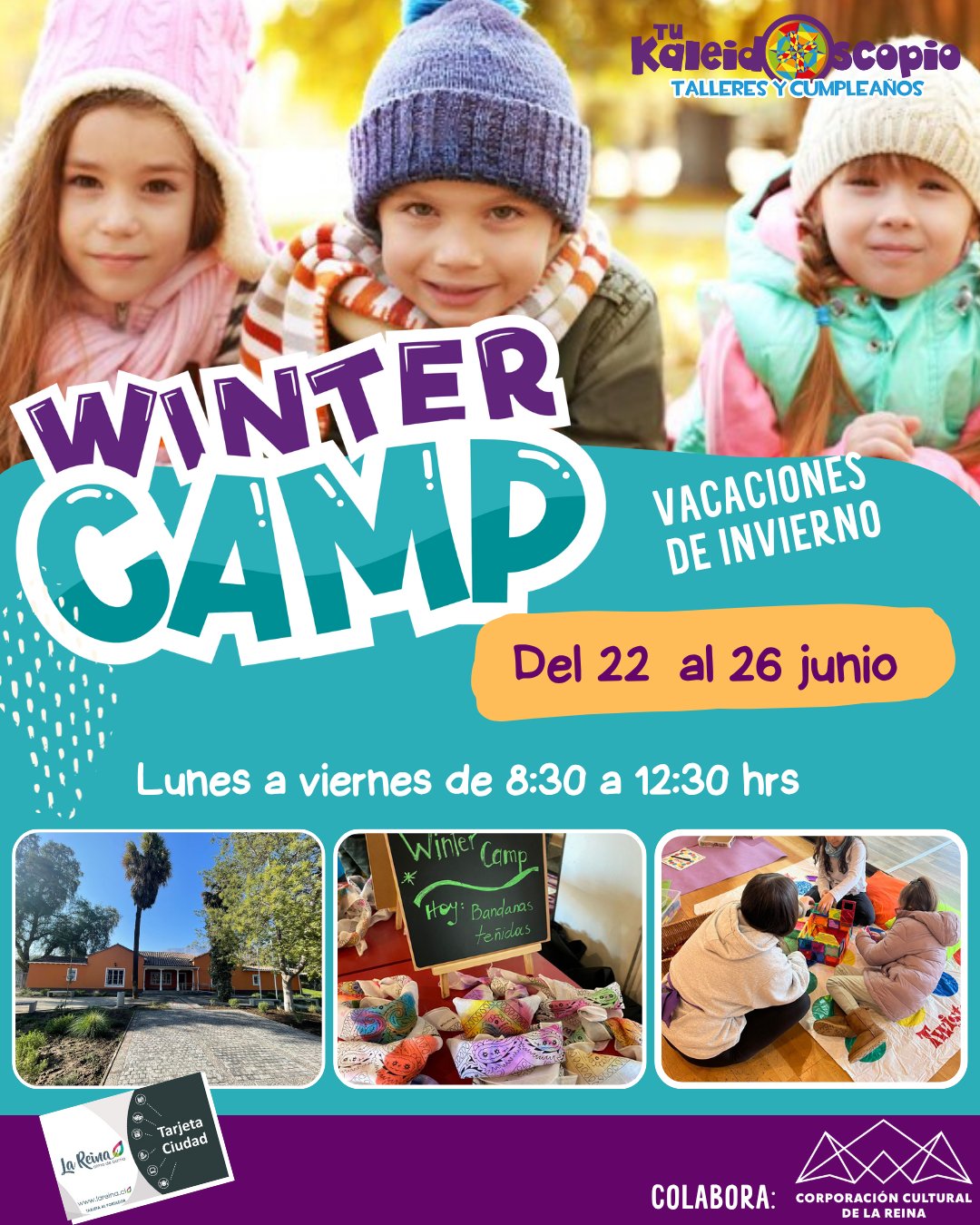 ❄️🎨 ¡Estas vacaciones de invierno la diversión tiene un lugar especial!
Invitamos a niños y niñas de 4 a 10 años a vivir una semana llena de juegos, creatividad, cocina, manualidades, búsquedas del tesoro, huerto y muchas sorpresas más. 🌈✨
Un espacio para hacer nuevos amigos, crear, explorar y disfrutar cada día de una aventura diferente.
📅 Lunes a viernes
⏰8:30 a 12:30 hrs
📍 Cupos limitados
📲 Inscripciones y consultas: +56 9 9999 4568
📩 contacto@tukaleidoscopio.cl
#WinterCamp #VacacionesDeInvierno #PanoramaInfantil #TalleresParaNiños #VacacionesCreativas #TuKaleidoscopio #SantiagoConNiños #Invierno2026 #DiversiónCreativa #NiñosFelices